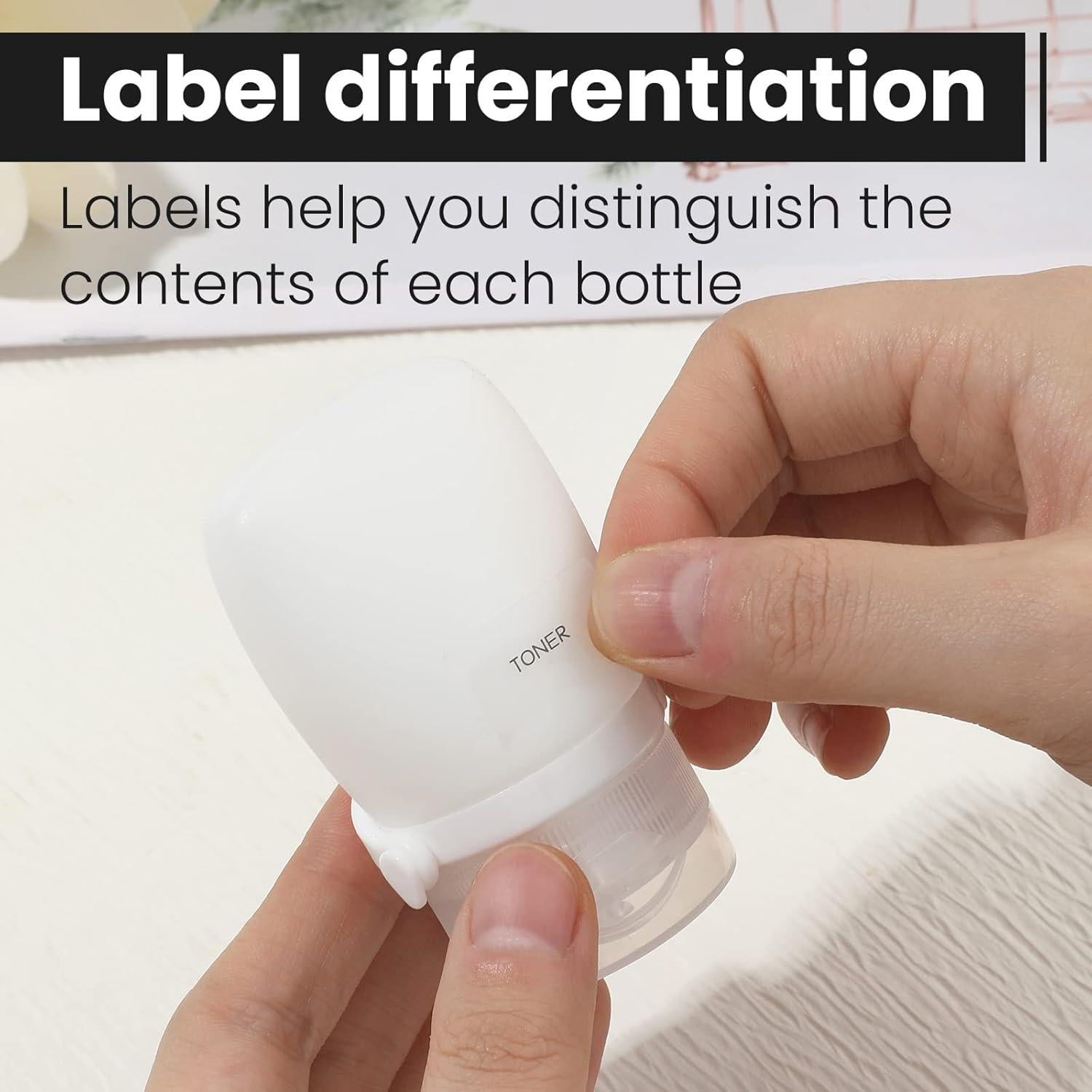 Botellas de Silicona de Viaje RONRONS 1oz A Prueba de Fugas - 4 Piezas