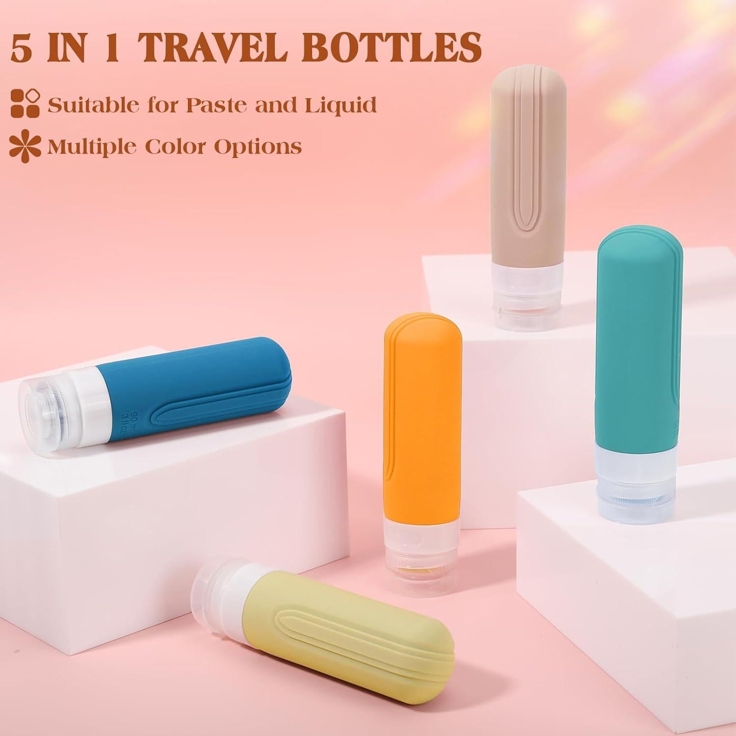 Paquete de 5 Botellas de Viaje LYBHDAFA 88.72 ml A prueba de Fugas