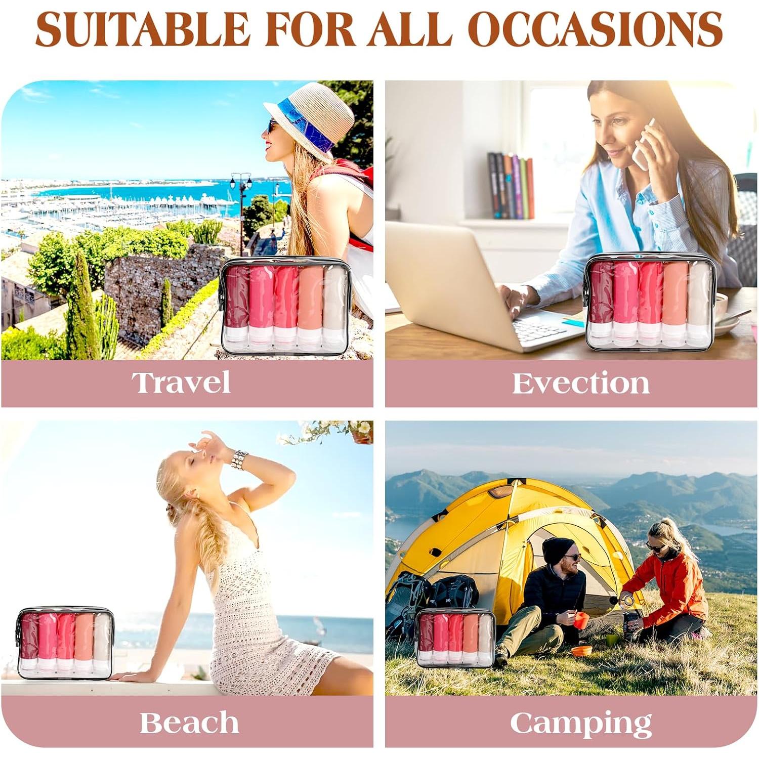 Paquete de 5 Botellas de Viaje LYBHDAFA 88.72 ml A prueba de Fugas