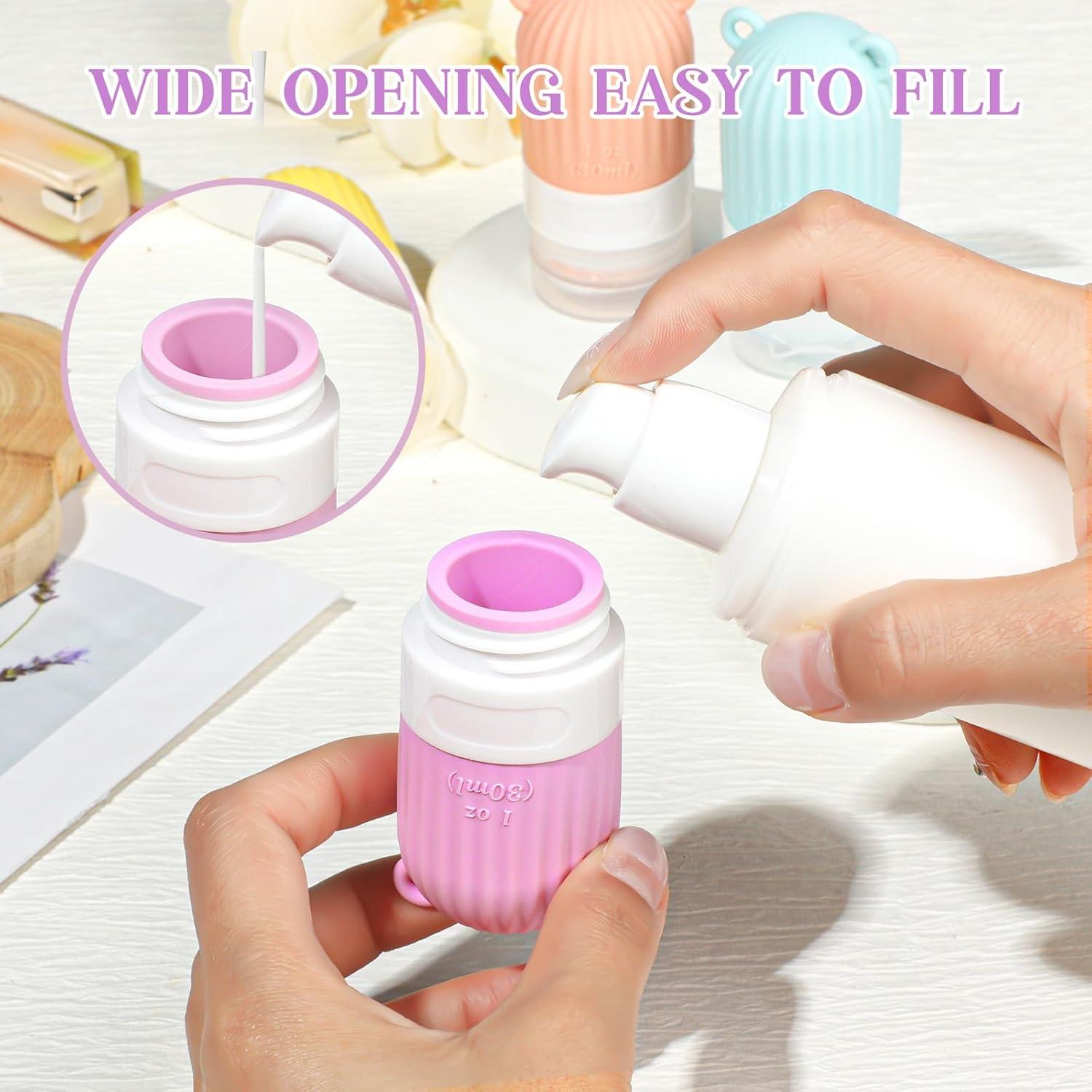 Botellas de Silicona RONRONS 4 Pack 30ml a Prueba de Fugas