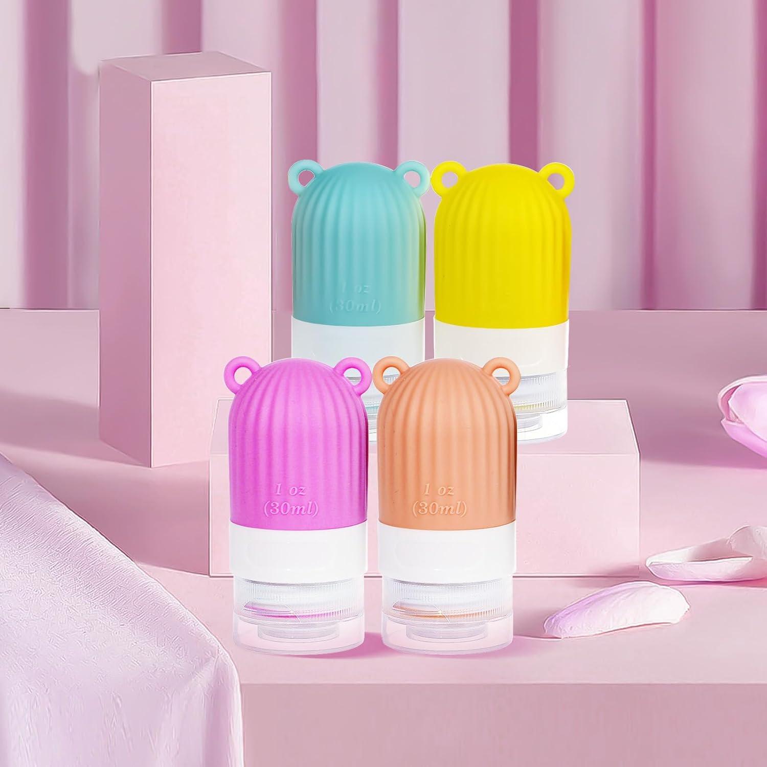 Botellas de Silicona RONRONS 4 Pack 30ml a Prueba de Fugas