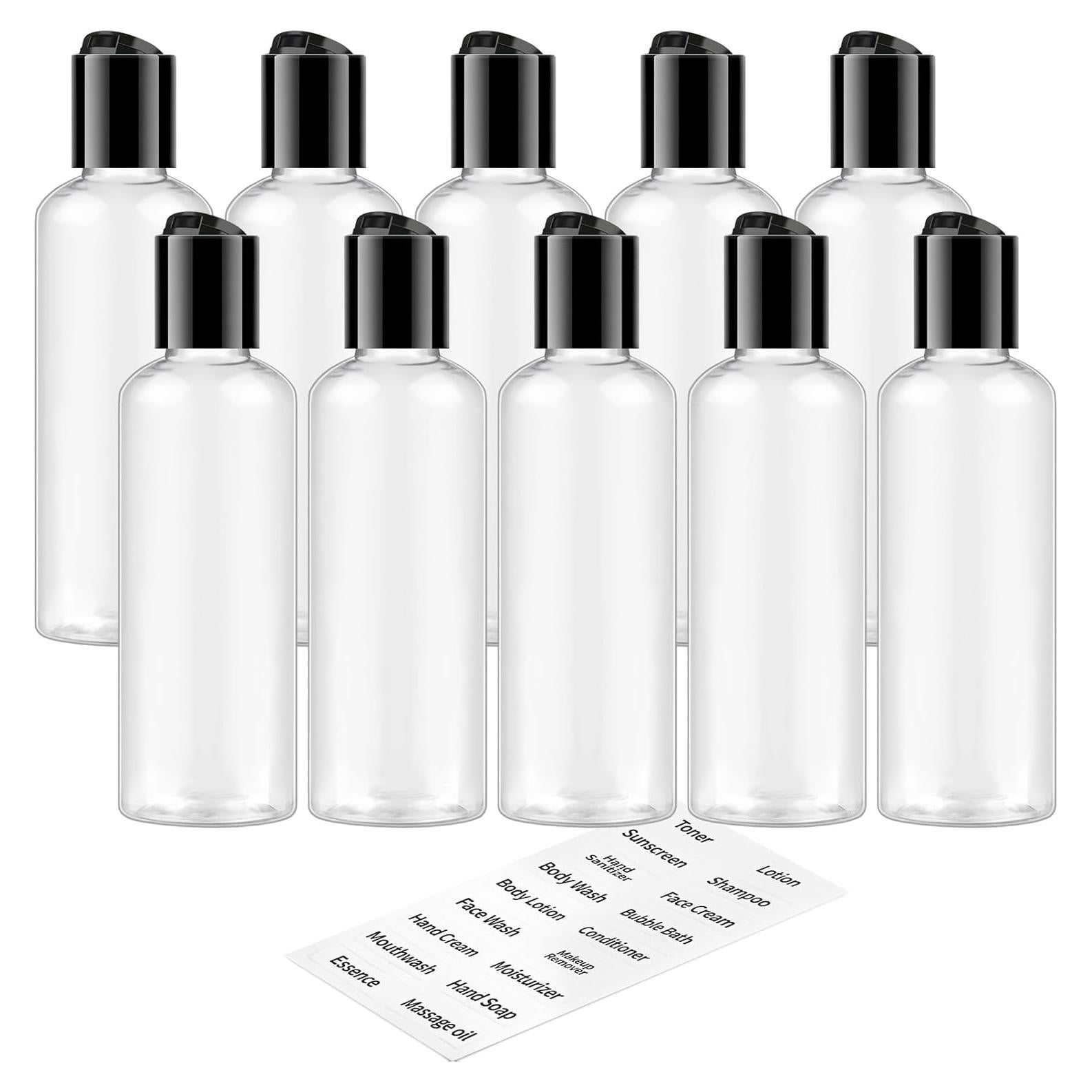 Botellas de Viaje 100 ml TUZAZO 10 Pack Transparentes TSA