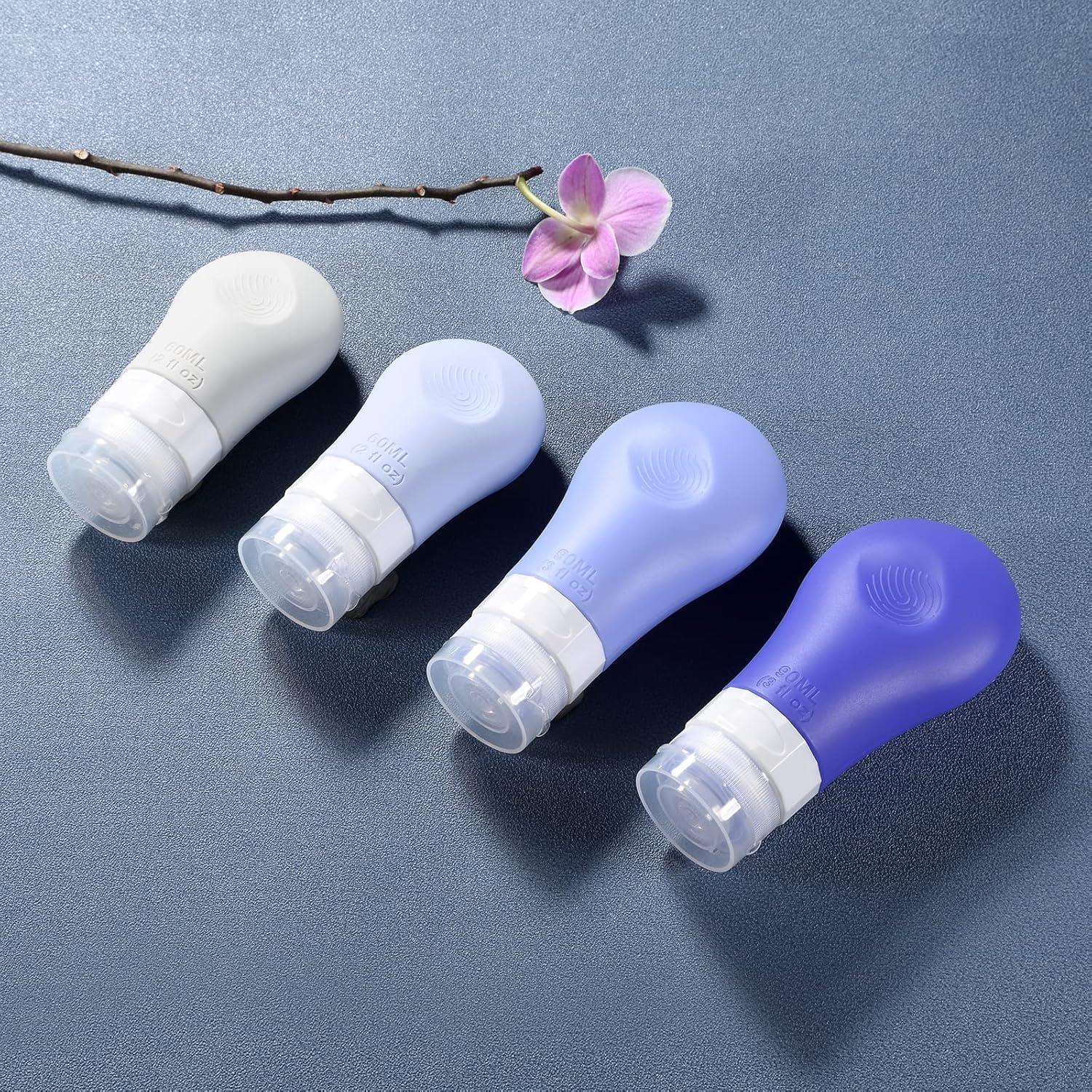 Set de 16 Botellas de Silicona Gemice 3oz Aprobadas por TSA