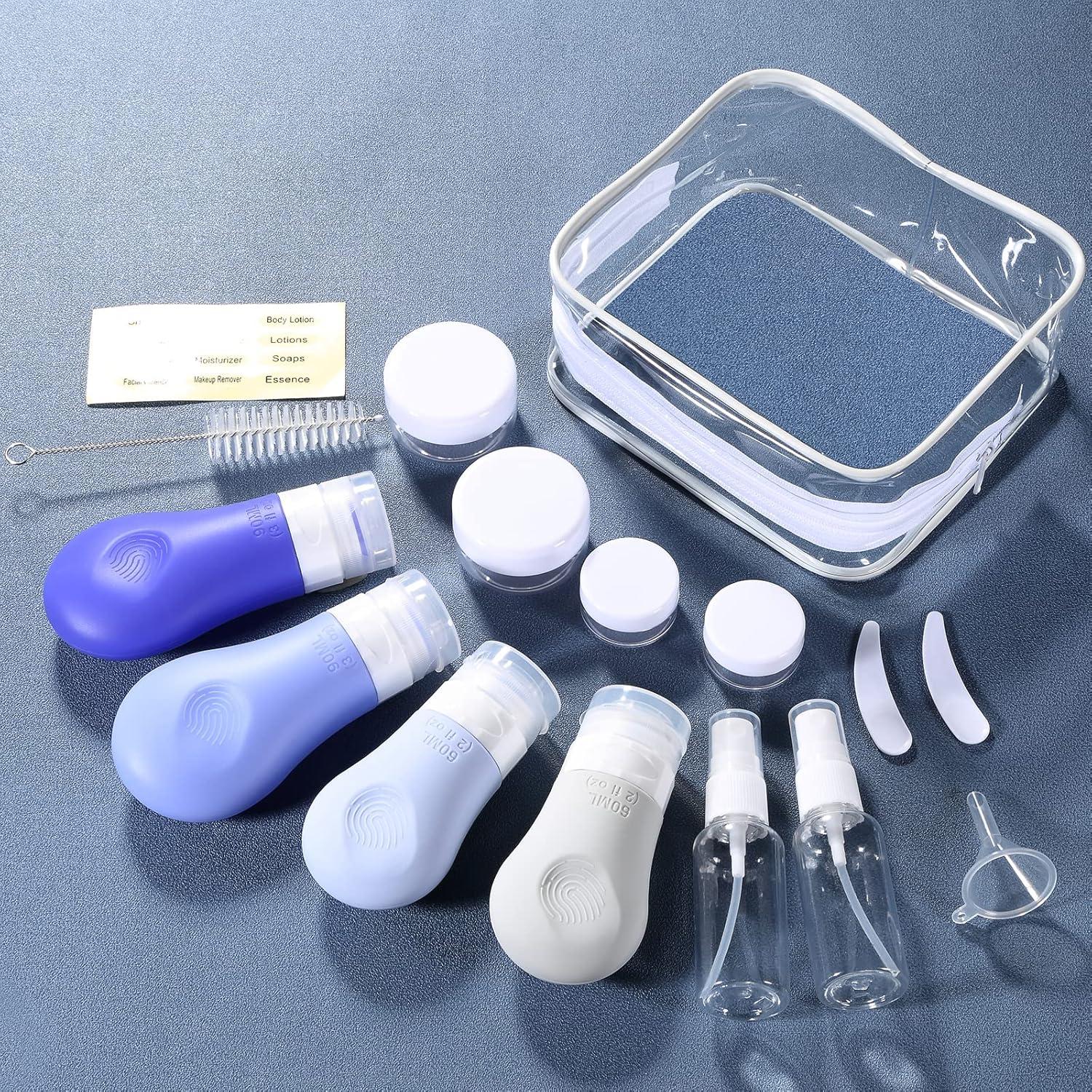 Set de 16 Botellas de Silicona Gemice 3oz Aprobadas por TSA