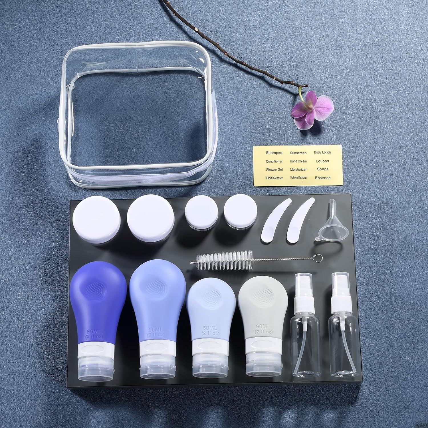 Set de 16 Botellas de Silicona Gemice 3oz Aprobadas por TSA