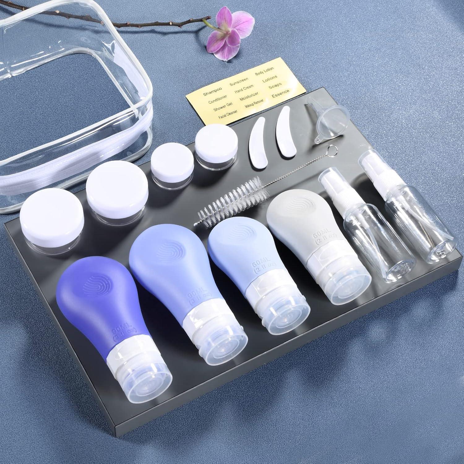 Set de 16 Botellas de Silicona Gemice 3oz Aprobadas por TSA