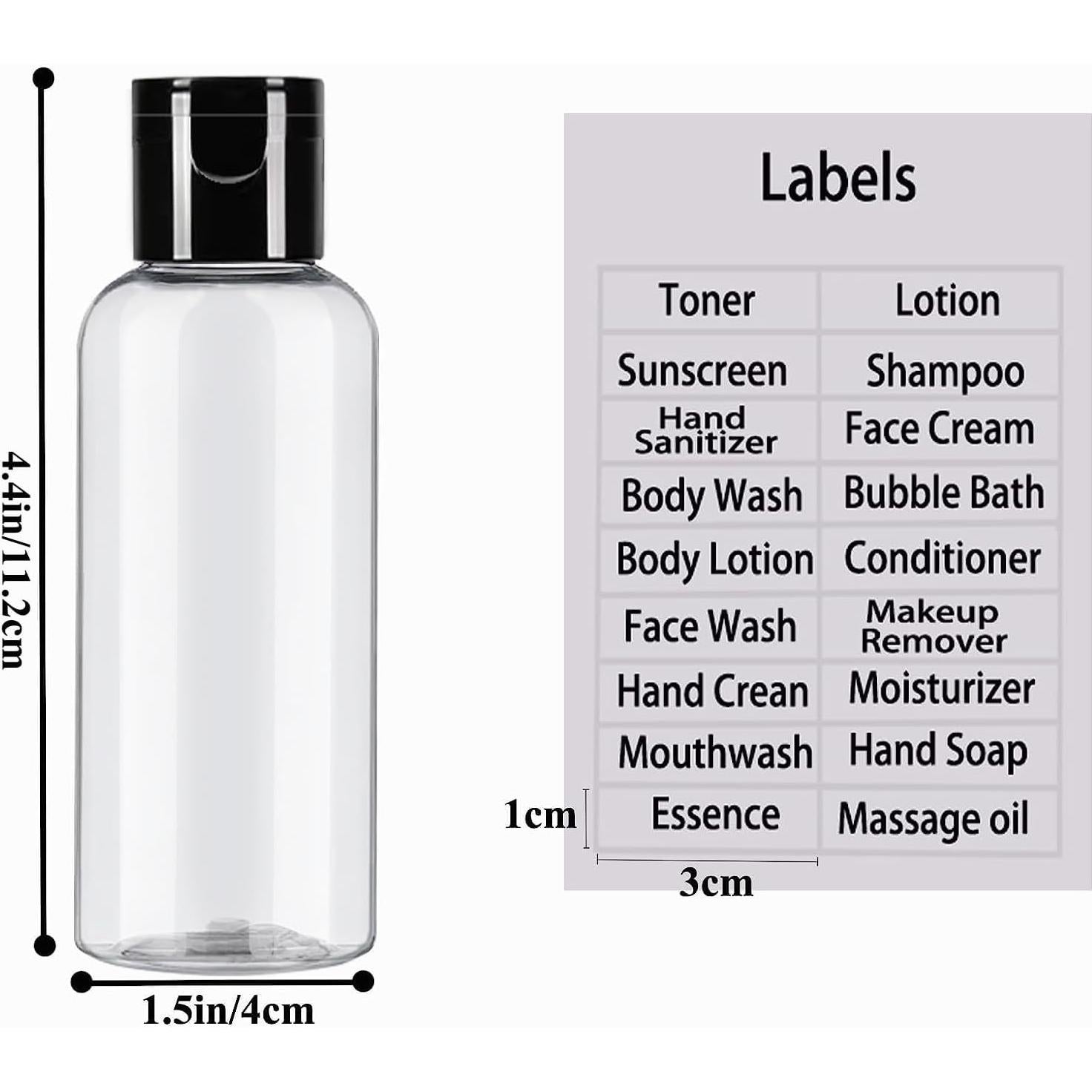 Paquete de 5 botellas de viaje DNSEN 100 ml a prueba de fugas