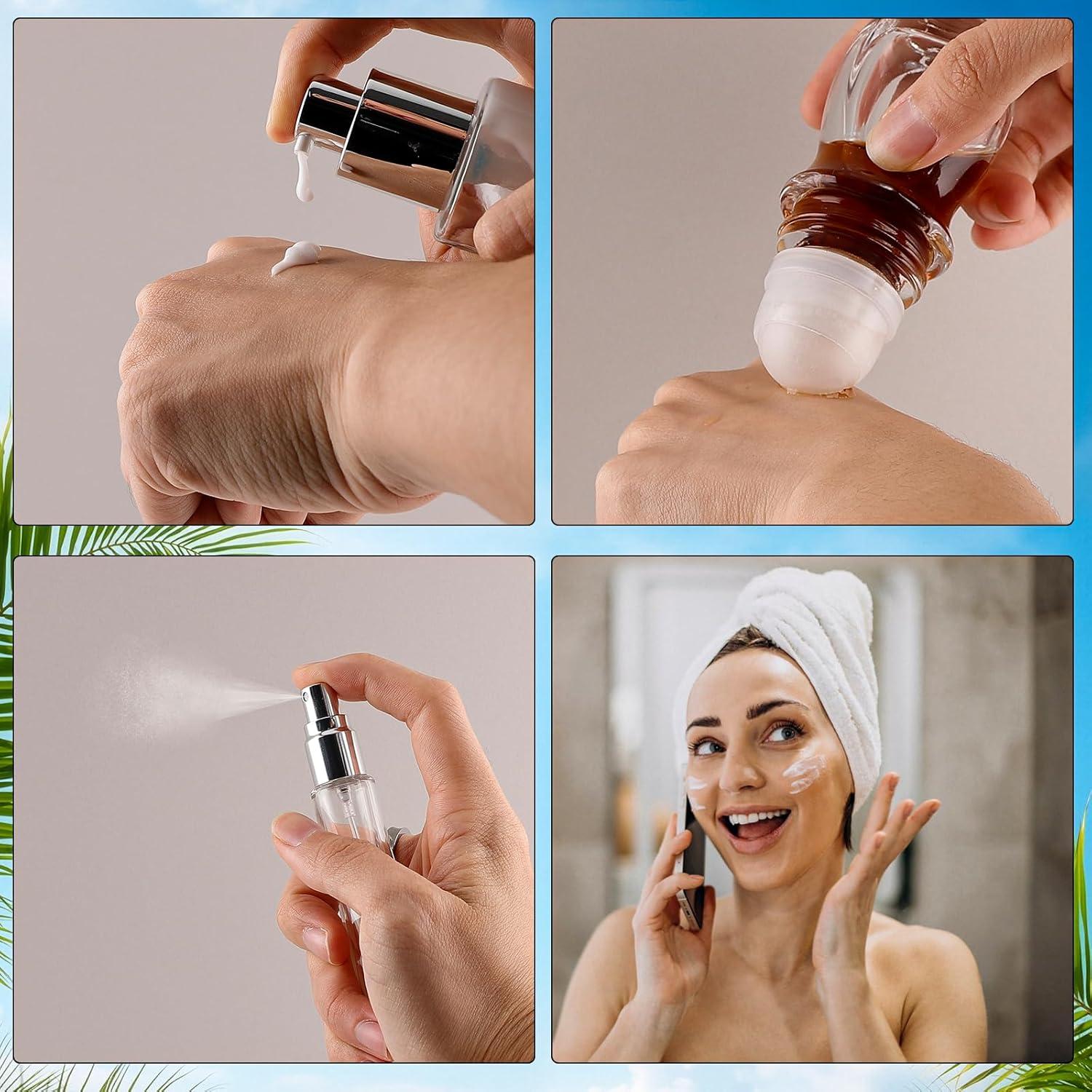 34 Piezas Botellas de Vidrio KOUWICH para Viaje Aprobadas TSA