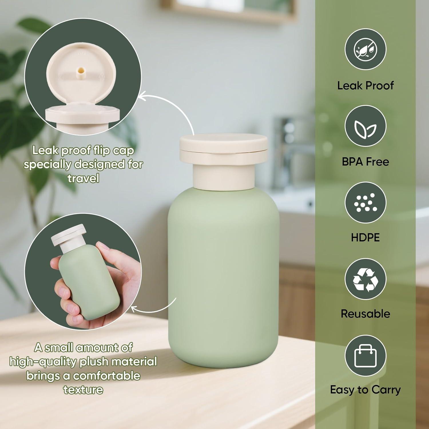 Botellas de Viaje Reutilizables DEMORA 100 ml Aprobadas por TSA - 4 Pcs