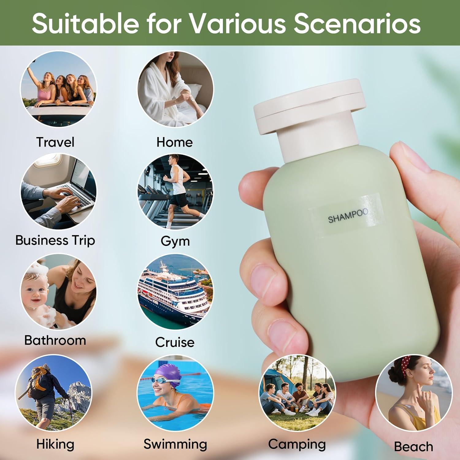 Botellas de Viaje Reutilizables DEMORA 100 ml Aprobadas por TSA - 4 Pcs