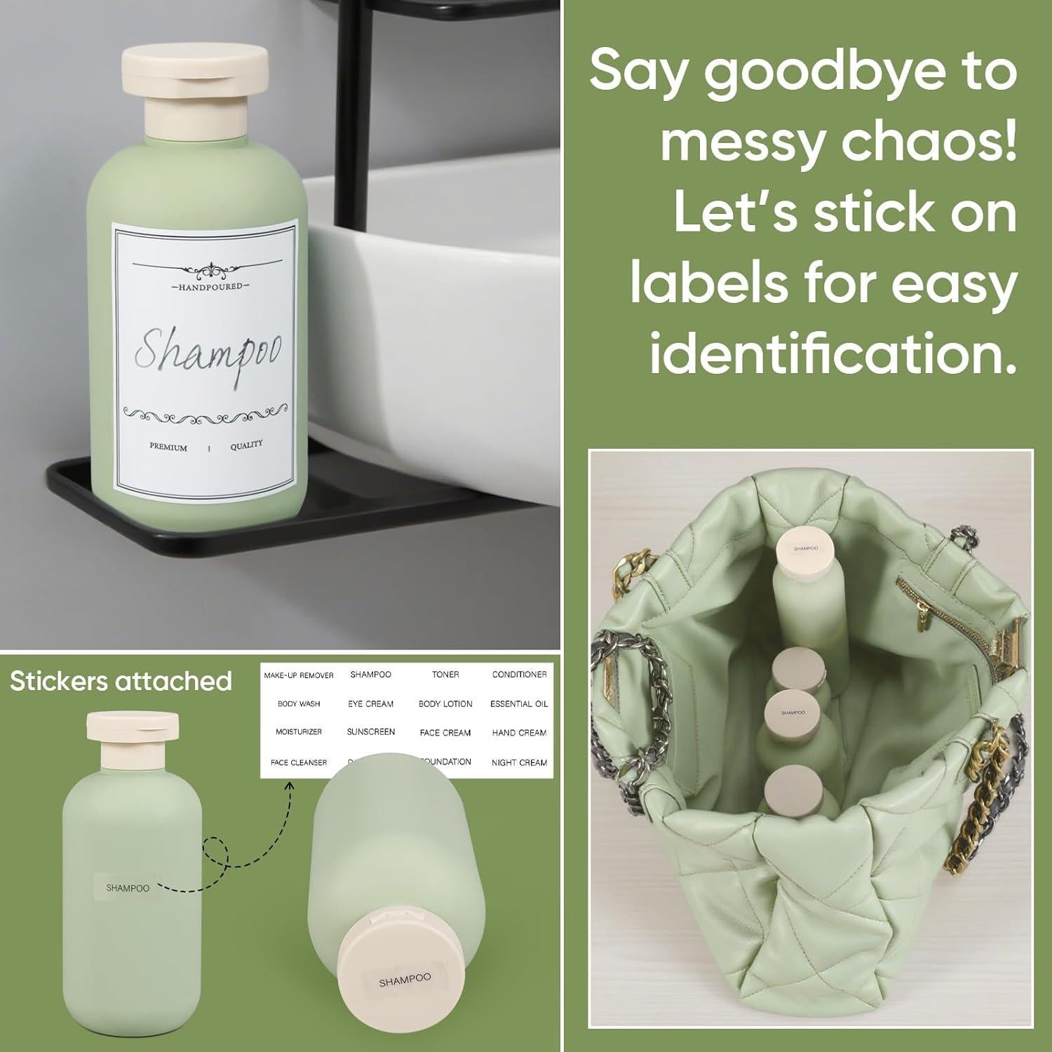 Botellas de Viaje Reutilizables DEMORA 100 ml Aprobadas por TSA - 4 Pcs