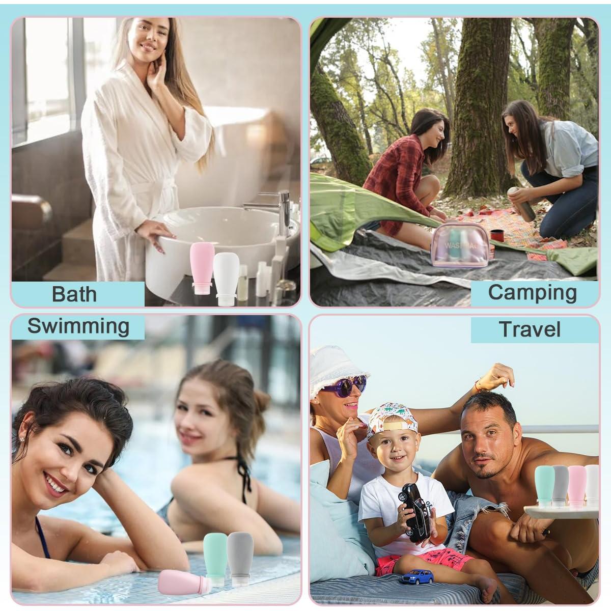 Juego de Botellas de Viaje 21 Piezas Tokusyou Rosa 90ml