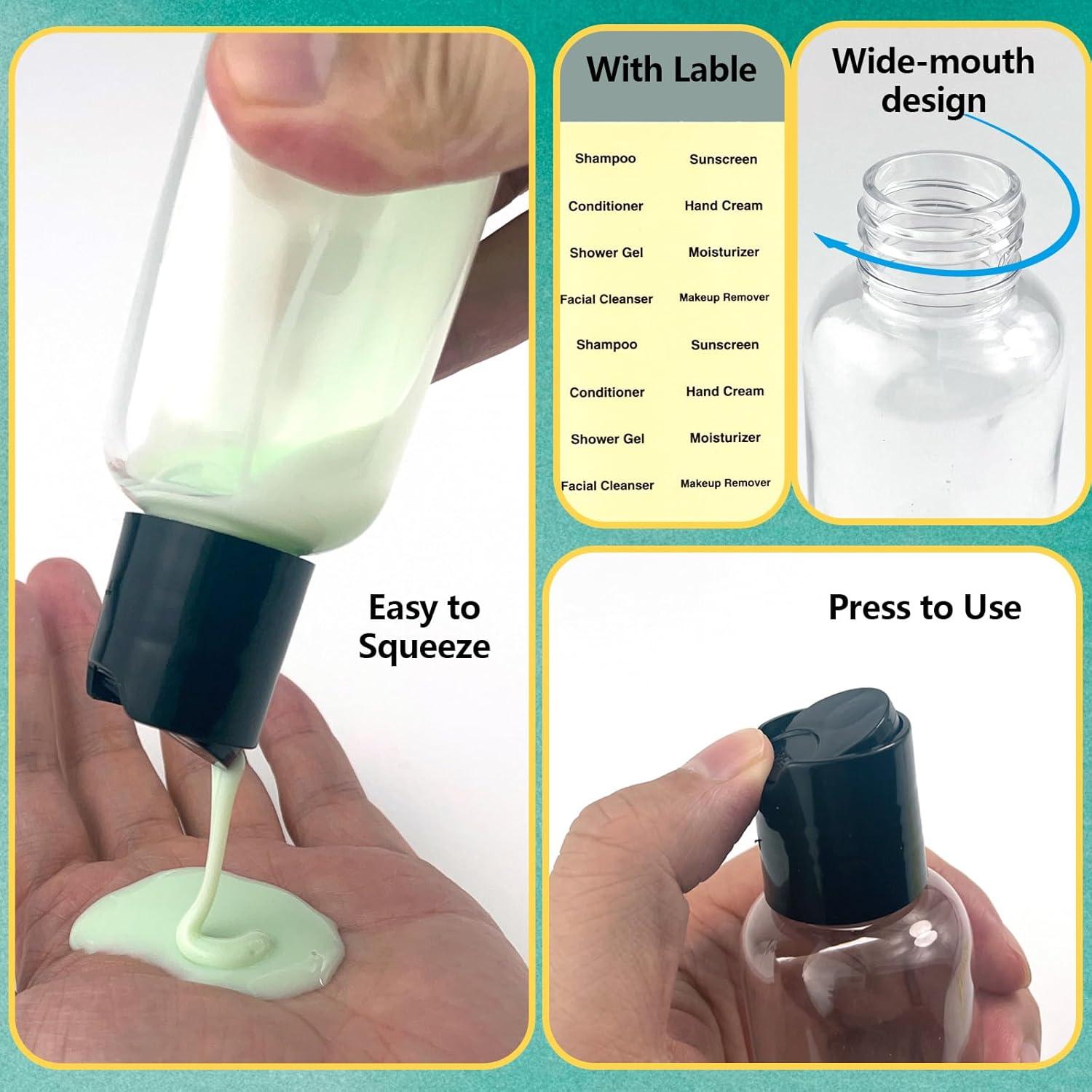 6 Botellas de Viaje Gmleey 100 ml A Prueba de Fugas TSA