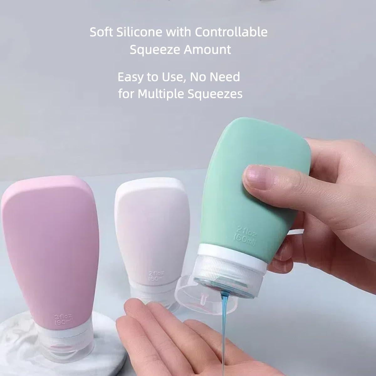 4 Botellas de Viaje Silicona xincx 60ml A prueba de Fugas