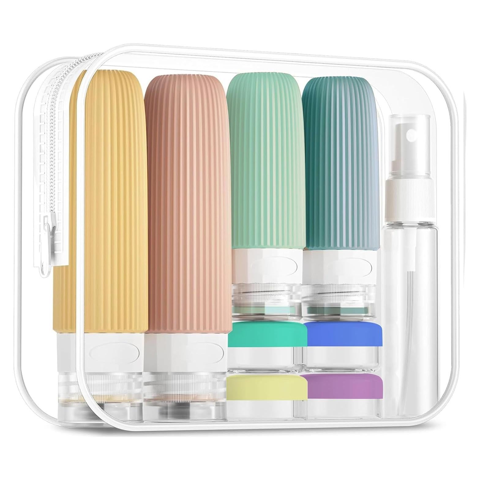 Juego de 16 Botellas de Viaje Silicona Aprobadas por TSA