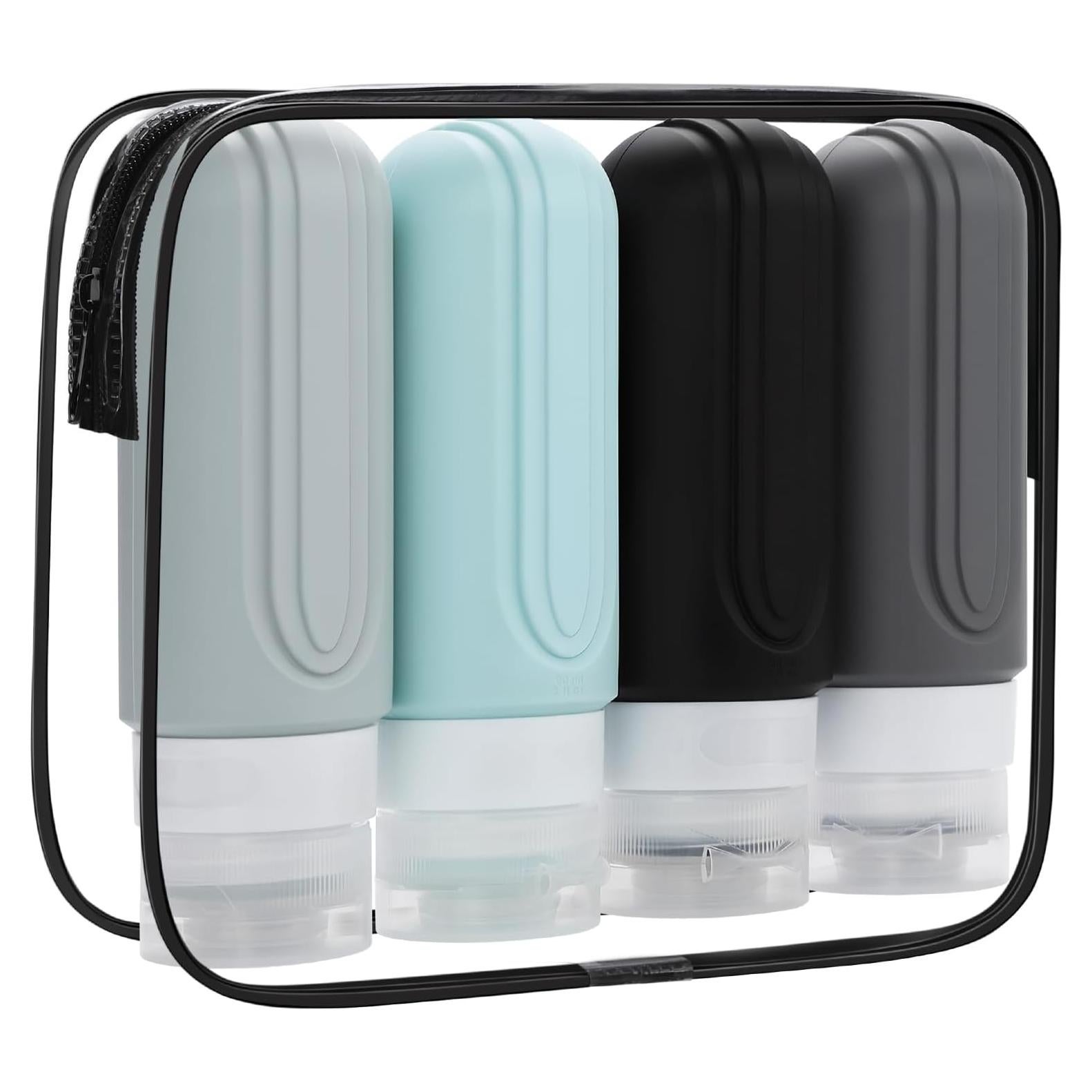 Juego de Botellas de Viaje SARTNP 3oz Silicona A Prueba de Fugas