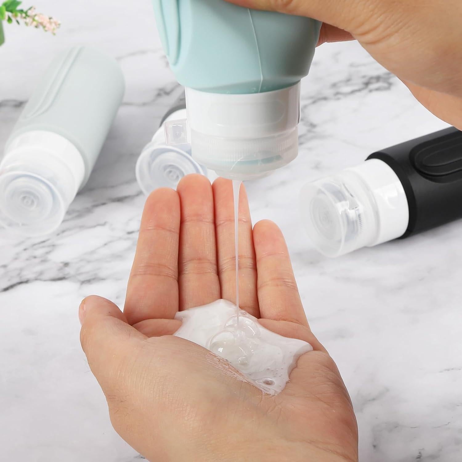 Juego de Botellas de Viaje SARTNP 3oz Silicona A Prueba de Fugas