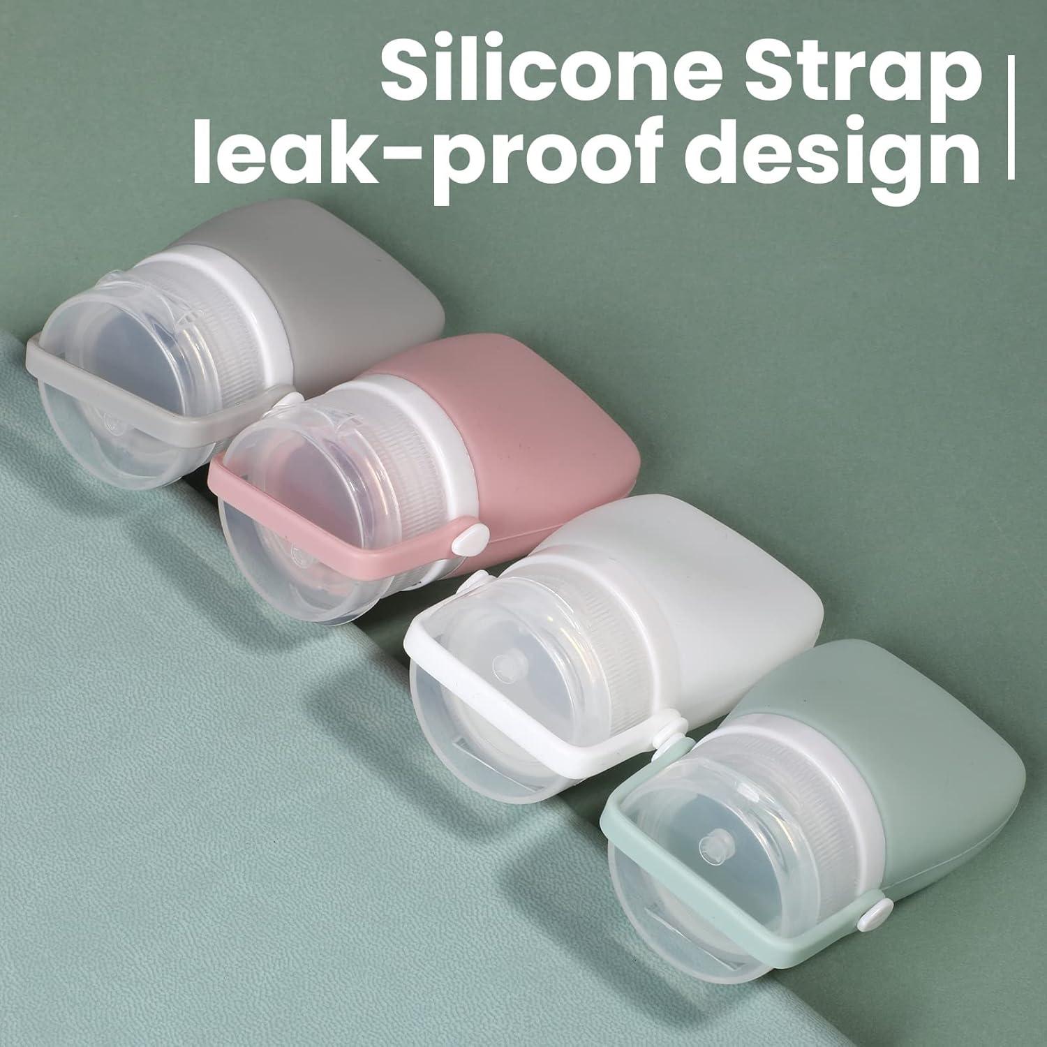 Botellas de Viaje RONRONS 30ml Silicona A Prueba de Fugas 4 Pzas