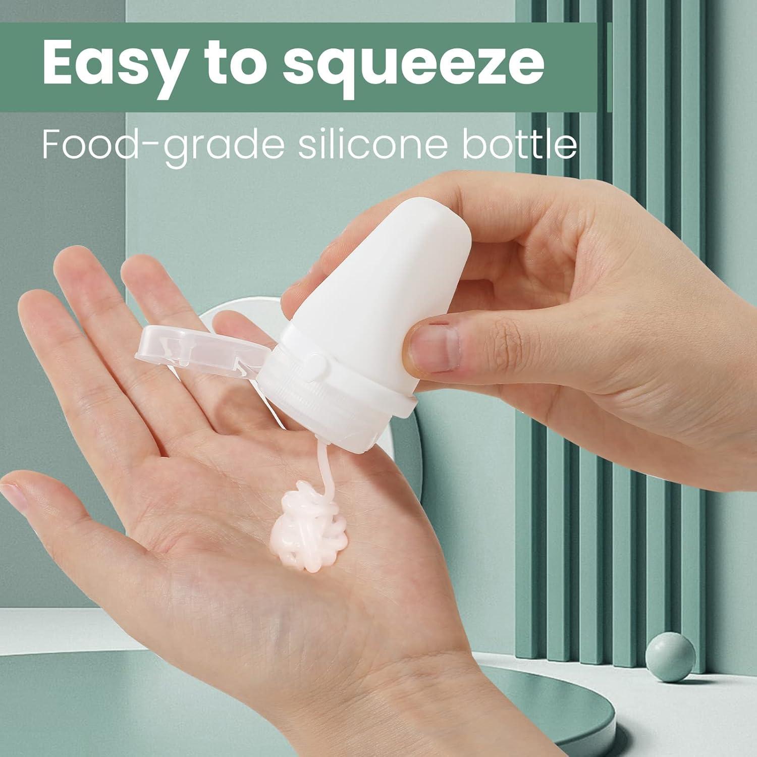 Botellas de Viaje RONRONS 30ml Silicona A Prueba de Fugas 4 Pzas