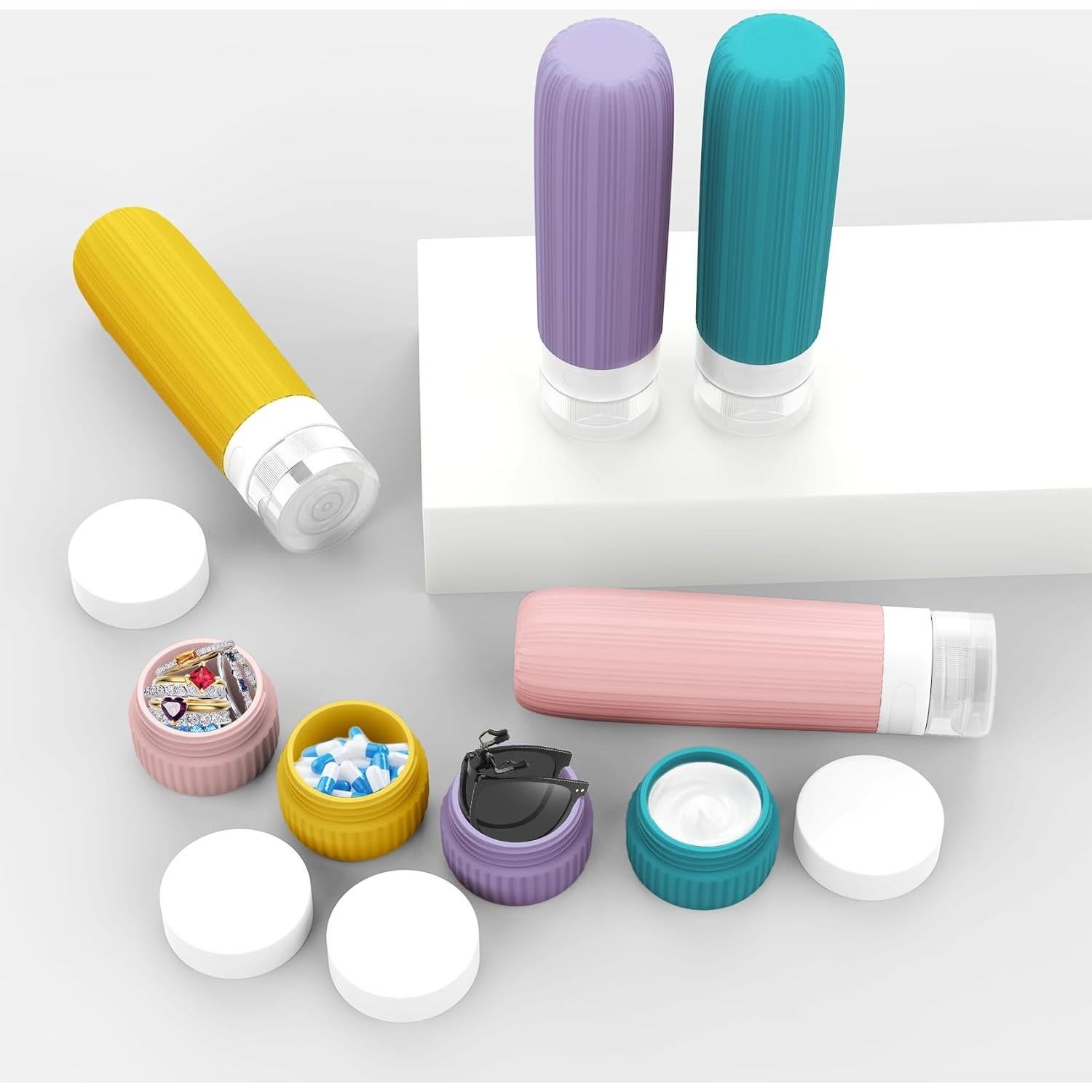 Set de Botellas de Viaje Huamemostyle Silicona 90g Rosa