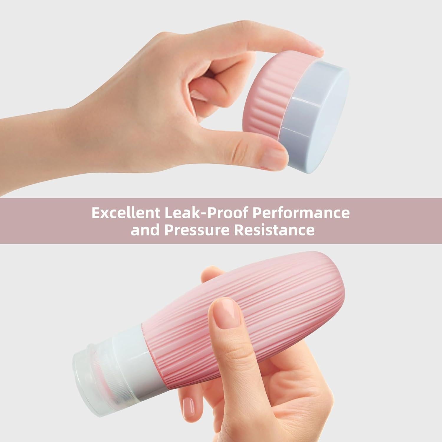 Set de Botellas de Viaje Huamemostyle Silicona 90g Rosa