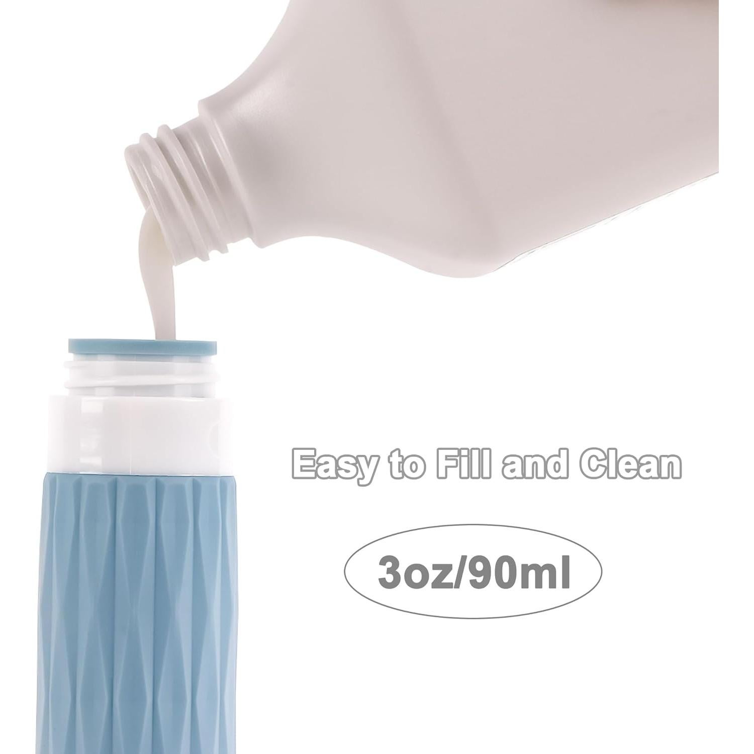 Botellas de Viaje Silicona 3oz Aprobadas por TSA - Gris