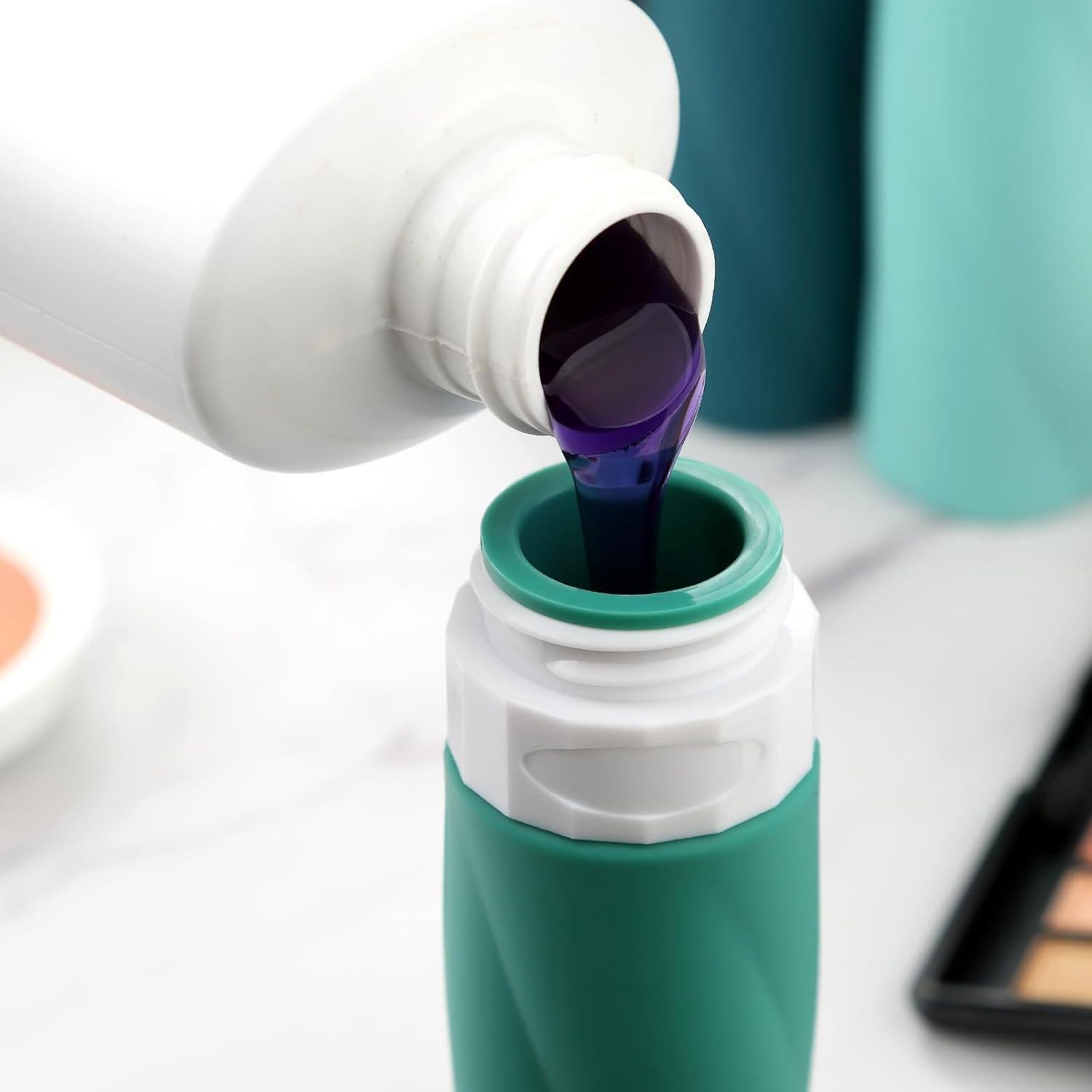 Botellas de Viaje Gemice 90ml - A prueba de Fugas, Silicona BPA Free