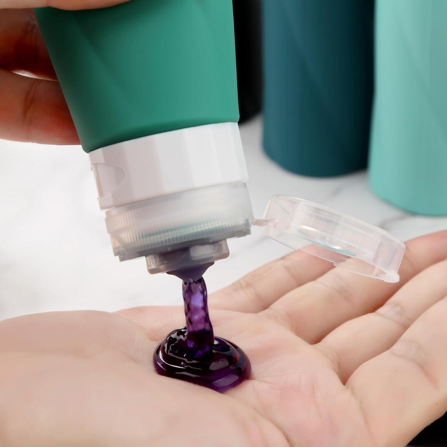 Botellas de Viaje Gemice 90ml - A prueba de Fugas, Silicona BPA Free