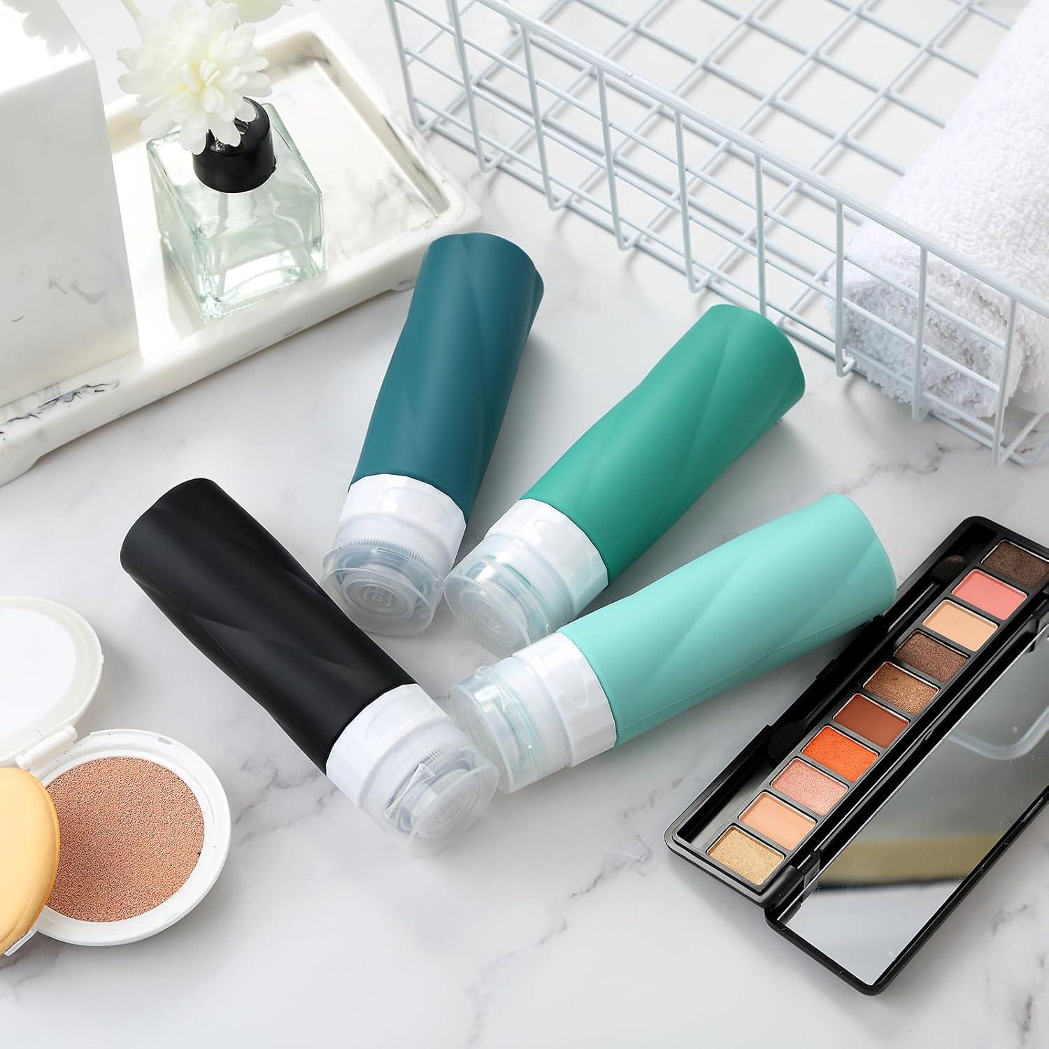 Botellas de Viaje Gemice 90ml - A prueba de Fugas, Silicona BPA Free