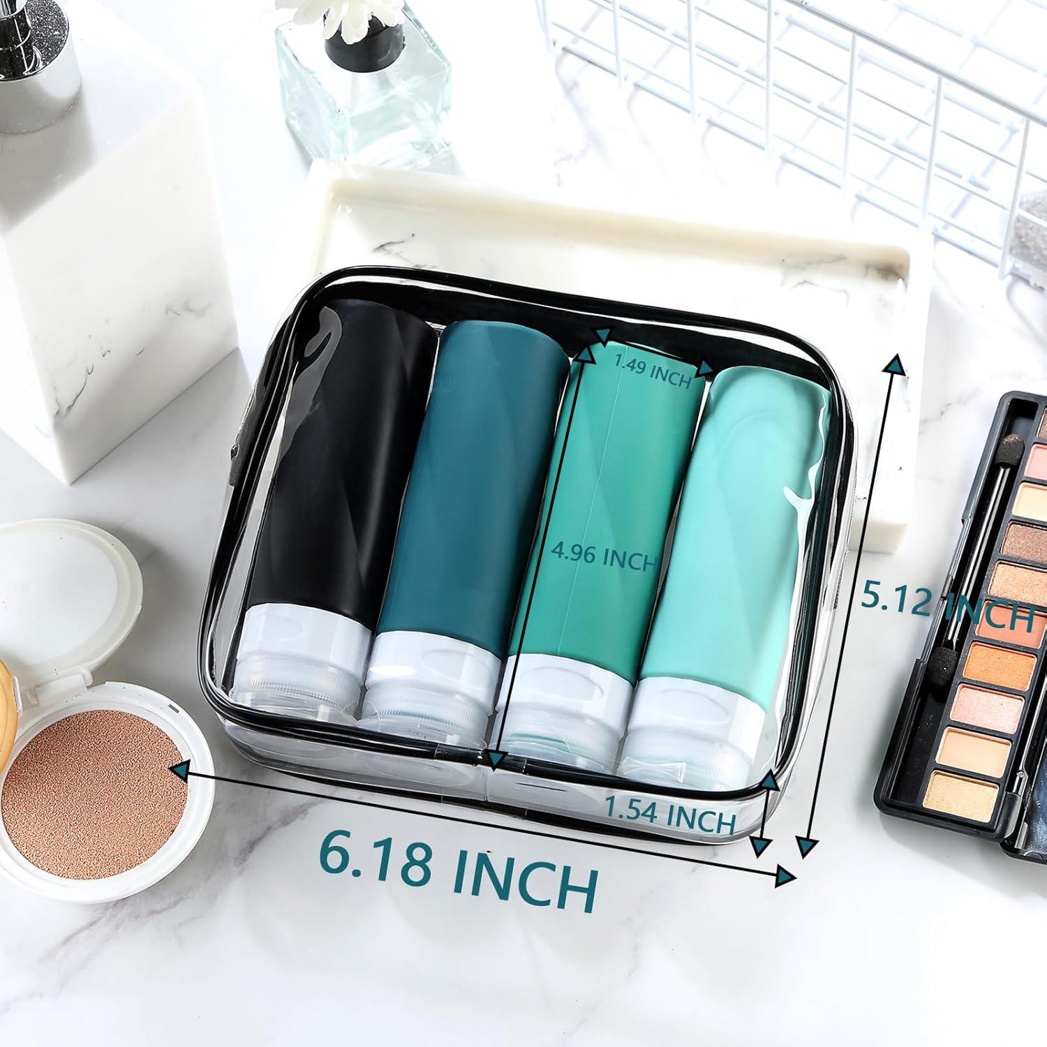 Botellas de Viaje Gemice 90ml - A prueba de Fugas, Silicona BPA Free