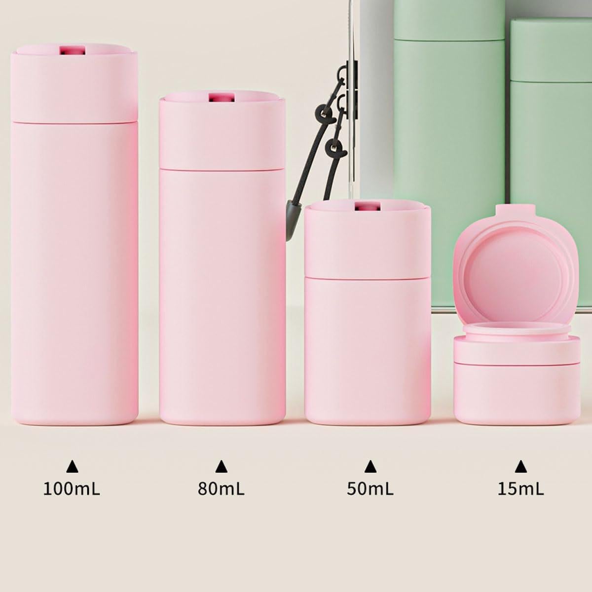 Juego de Botellas de Viaje Cirea 100ml A Prueba de Fugas Blanco