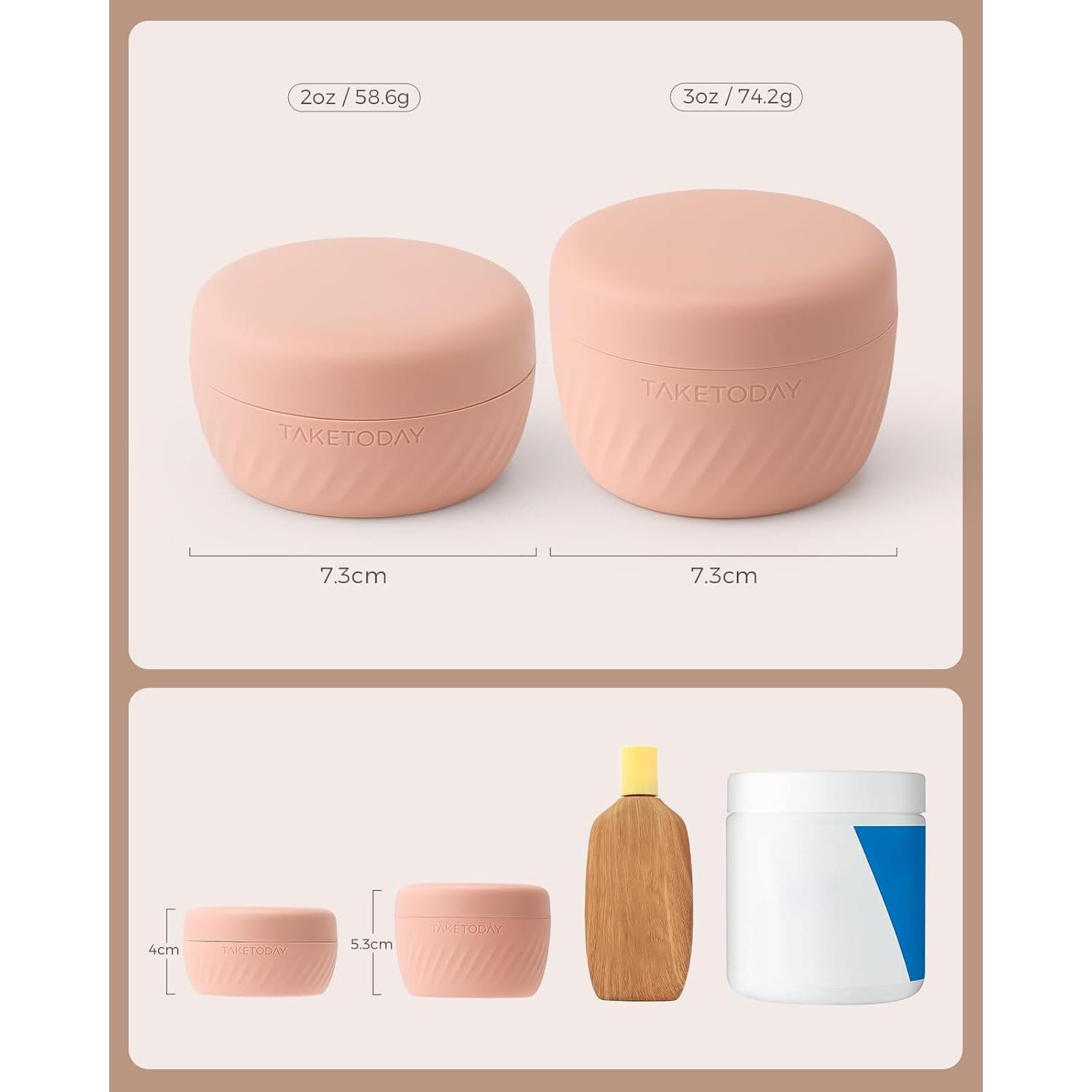 Contenedores de Viaje TakeToday 60ml A prueba de Fugas - 4 Piezas
