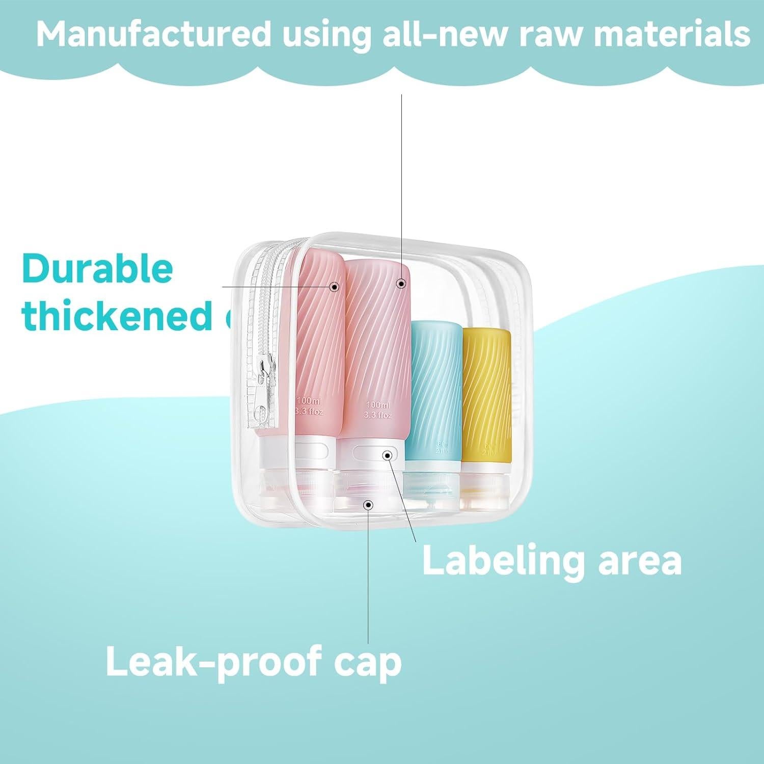 Botellas de viaje a prueba de fugas Siliconewave 59ml Rosa