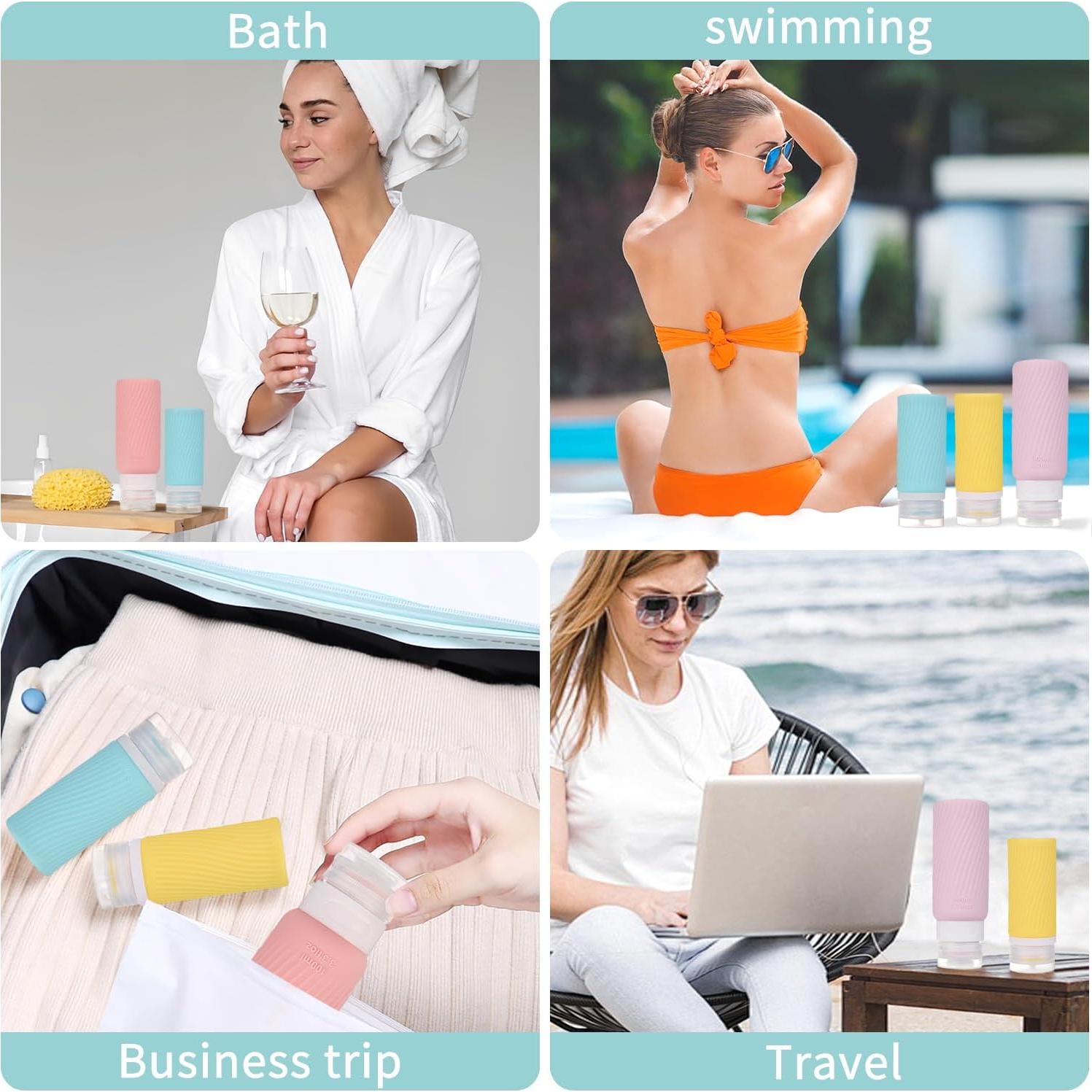 Botellas de viaje a prueba de fugas Siliconewave 59ml Rosa