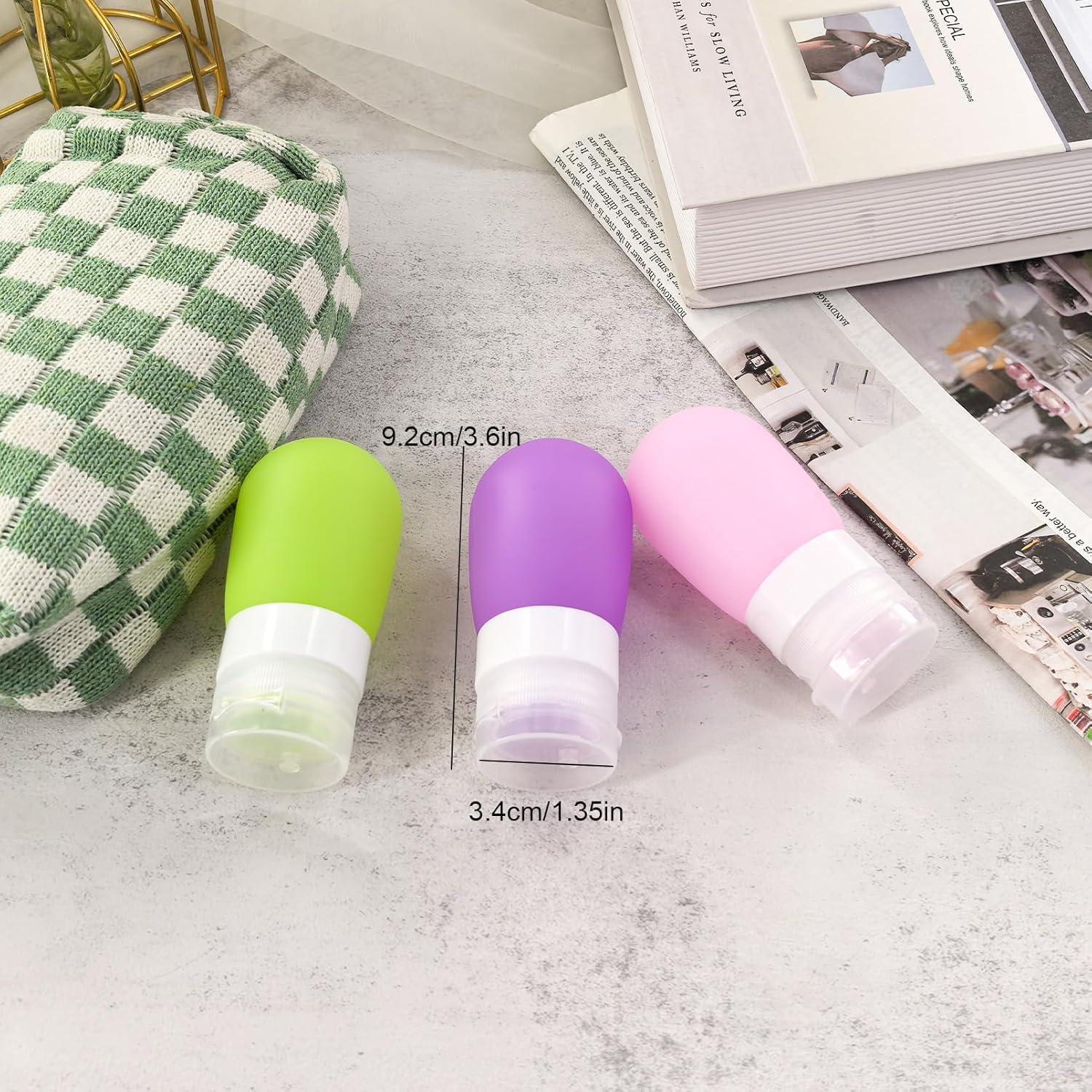 Botellas de Viaje Mziart 60ml Silicona Aprobadas por TSA - 3 Piezas