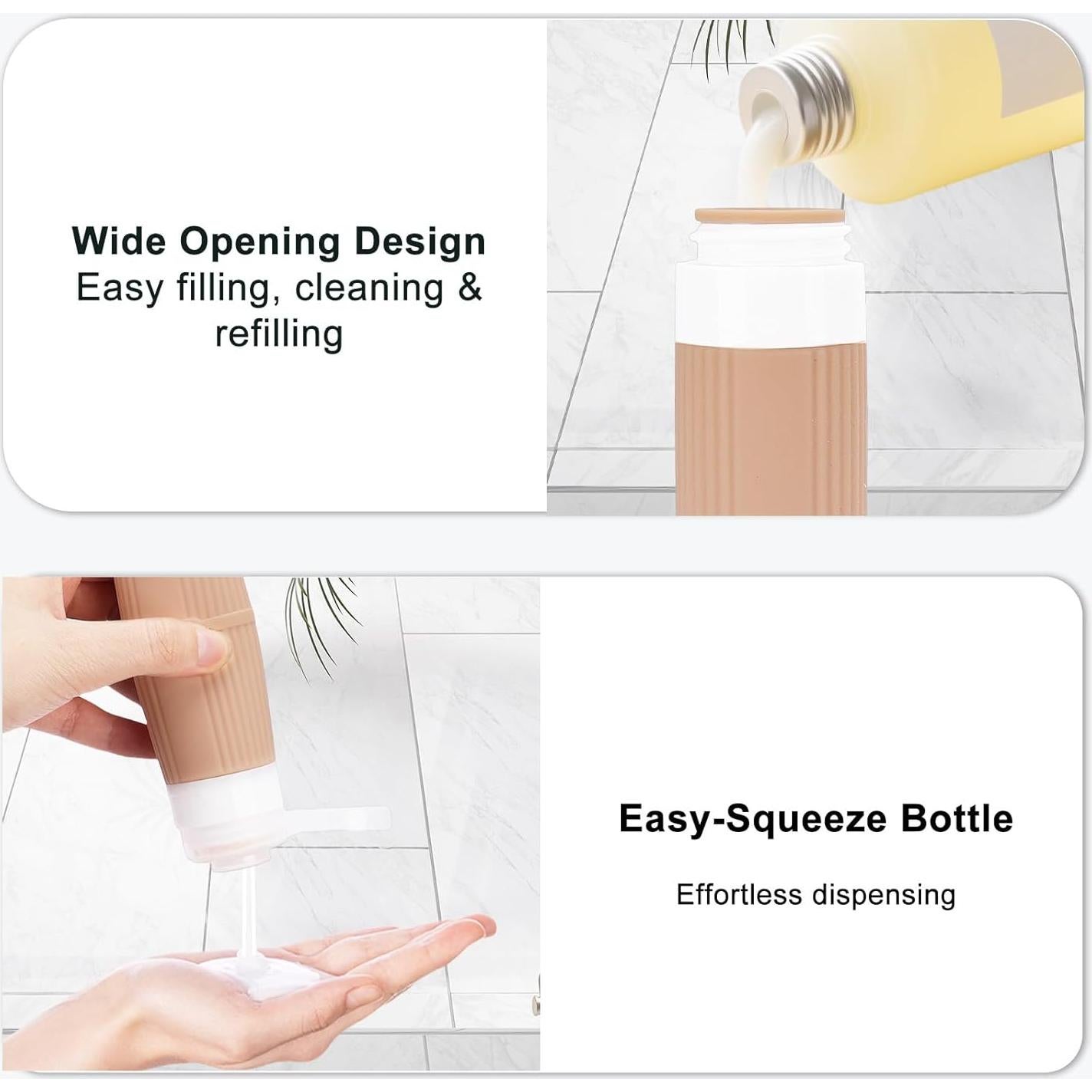 JessLab 16 Botellas de Viaje Silicona 90 ml Aprobadas TSA