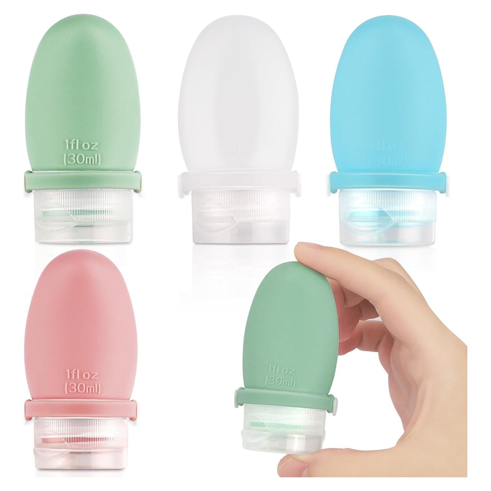 Botellas de Viaje Silicona 1oz FEUNLEM Aprobadas por TSA - 4 Piezas