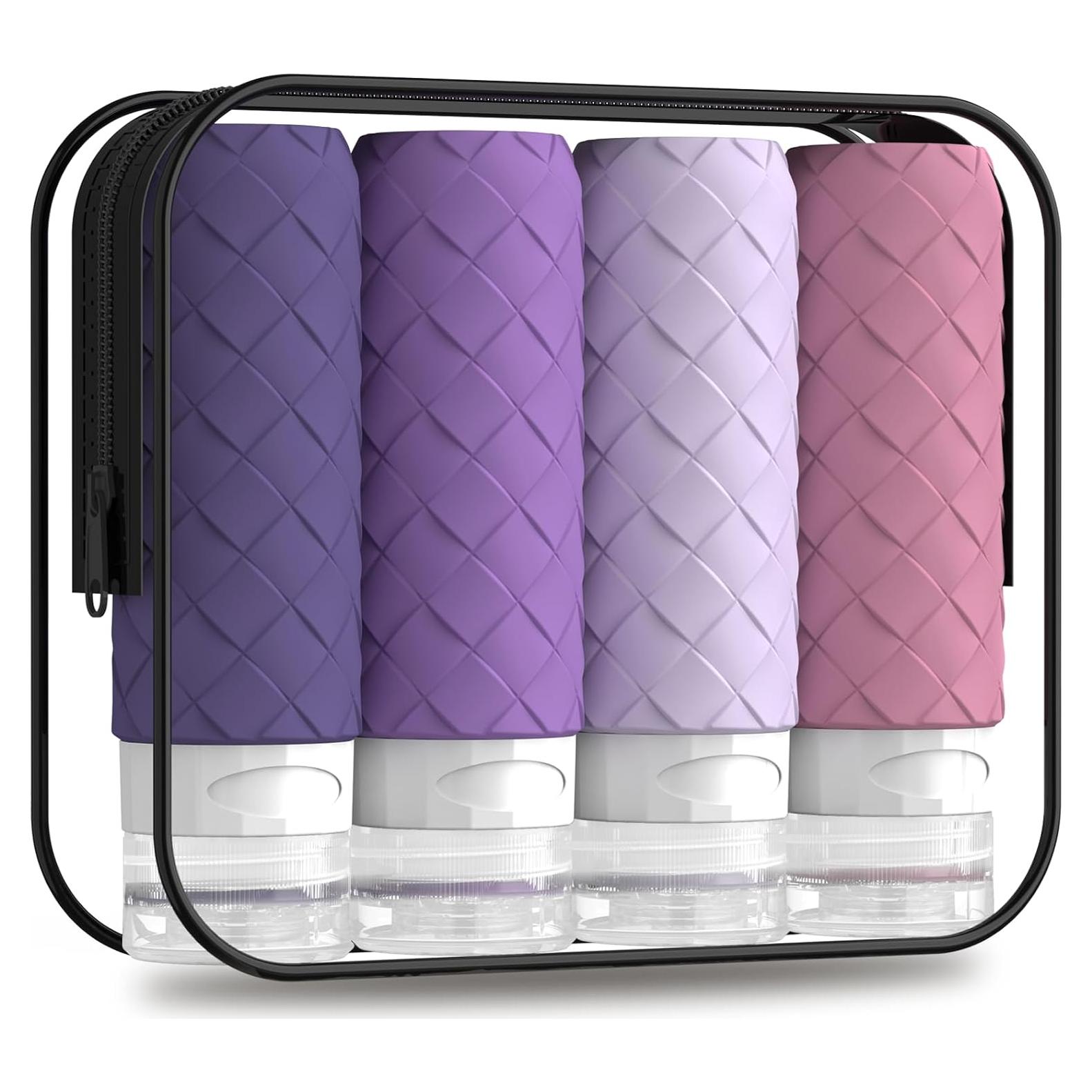 Botellas de Viaje Silevoler 90 ml A prueba de Fugas Púrpura