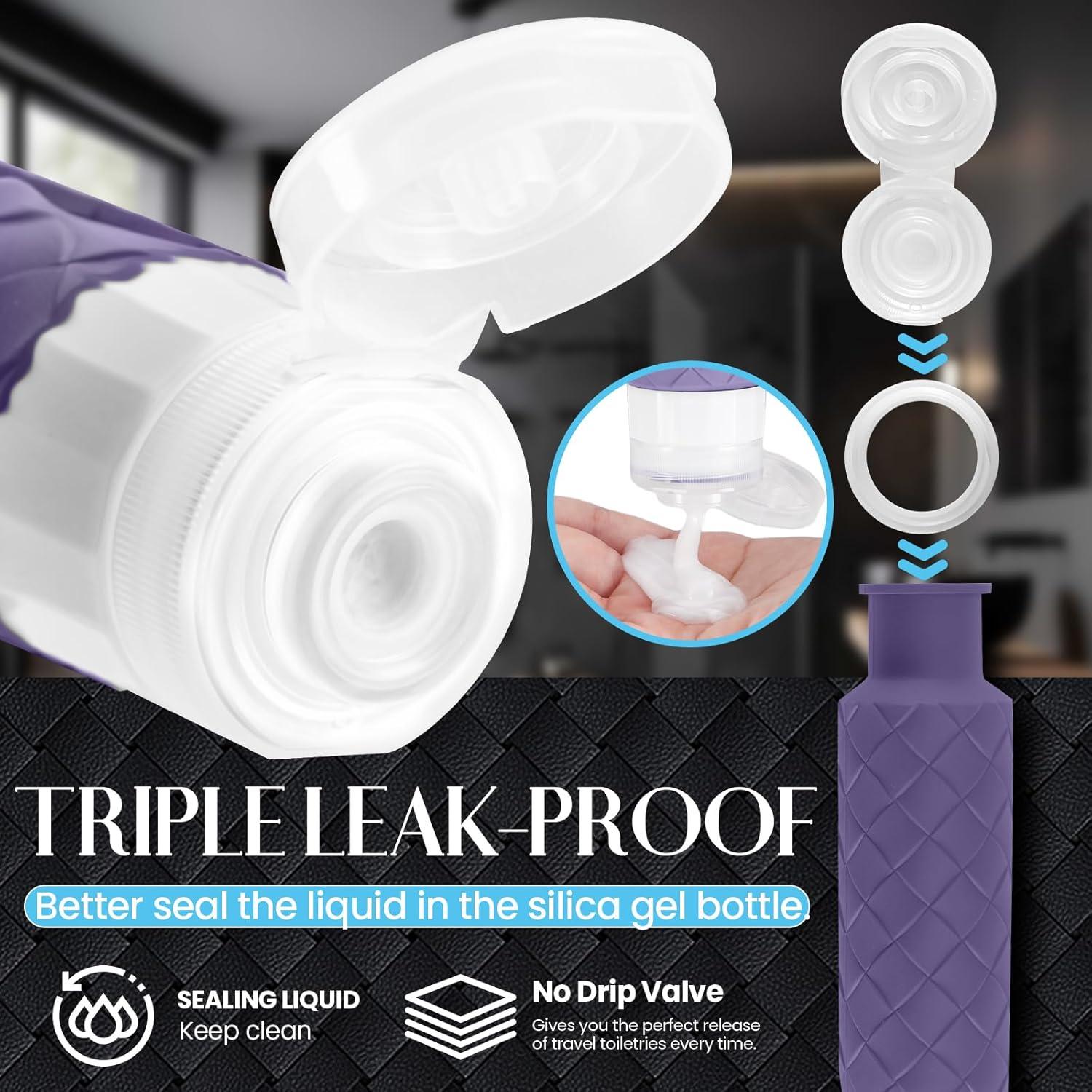 Botellas de Viaje Silevoler 90 ml A prueba de Fugas Púrpura