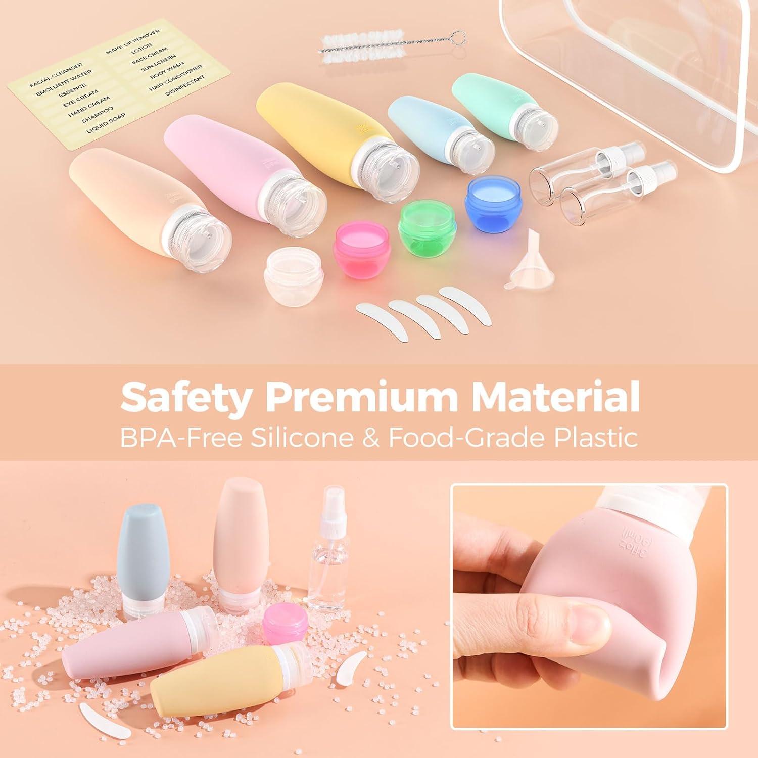 19 Botellas de Viaje Silicona Lapfoon Aprobadas TSA 280g