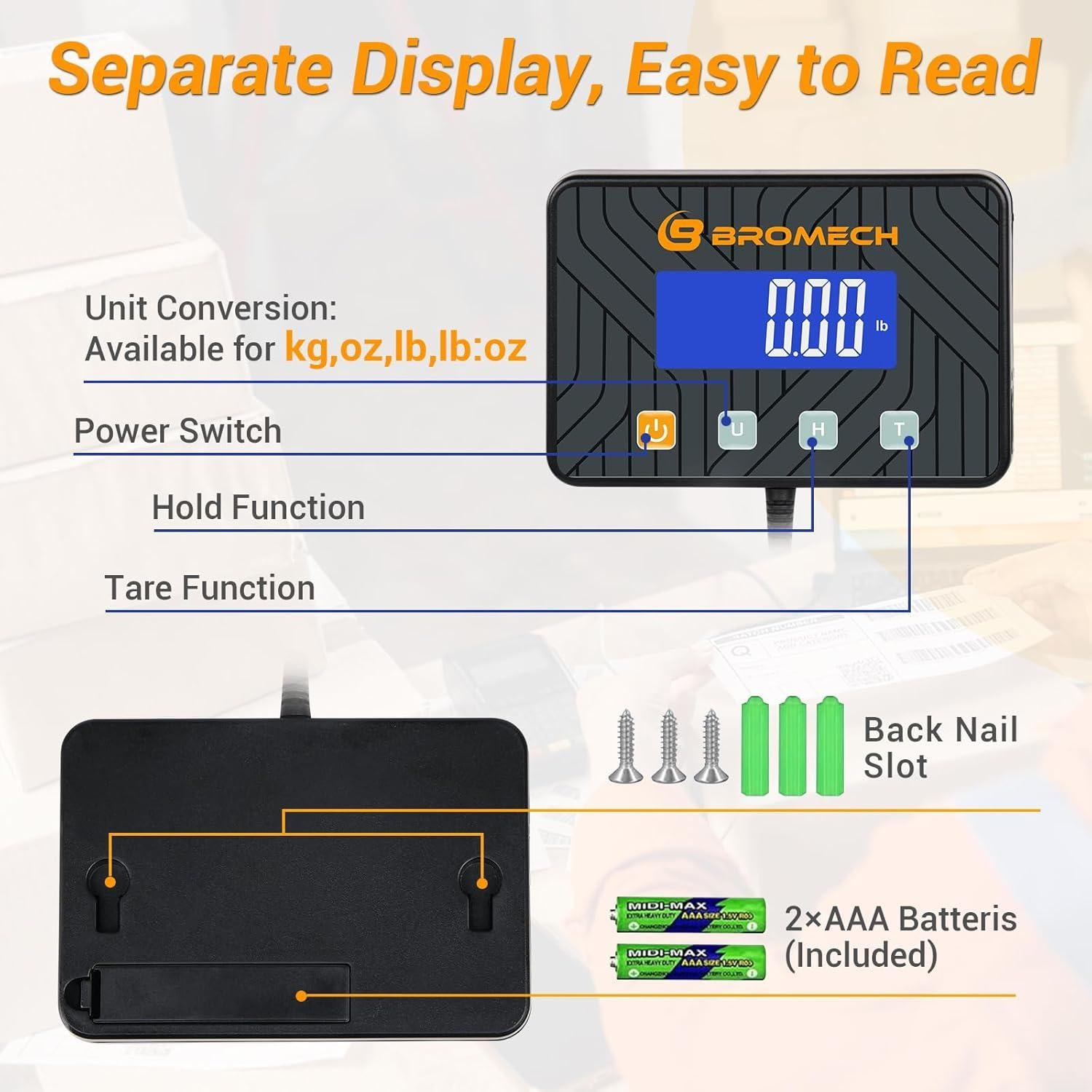 Báscula Postal Digital BROMECH BPT 200kg Alta Precisión 10g