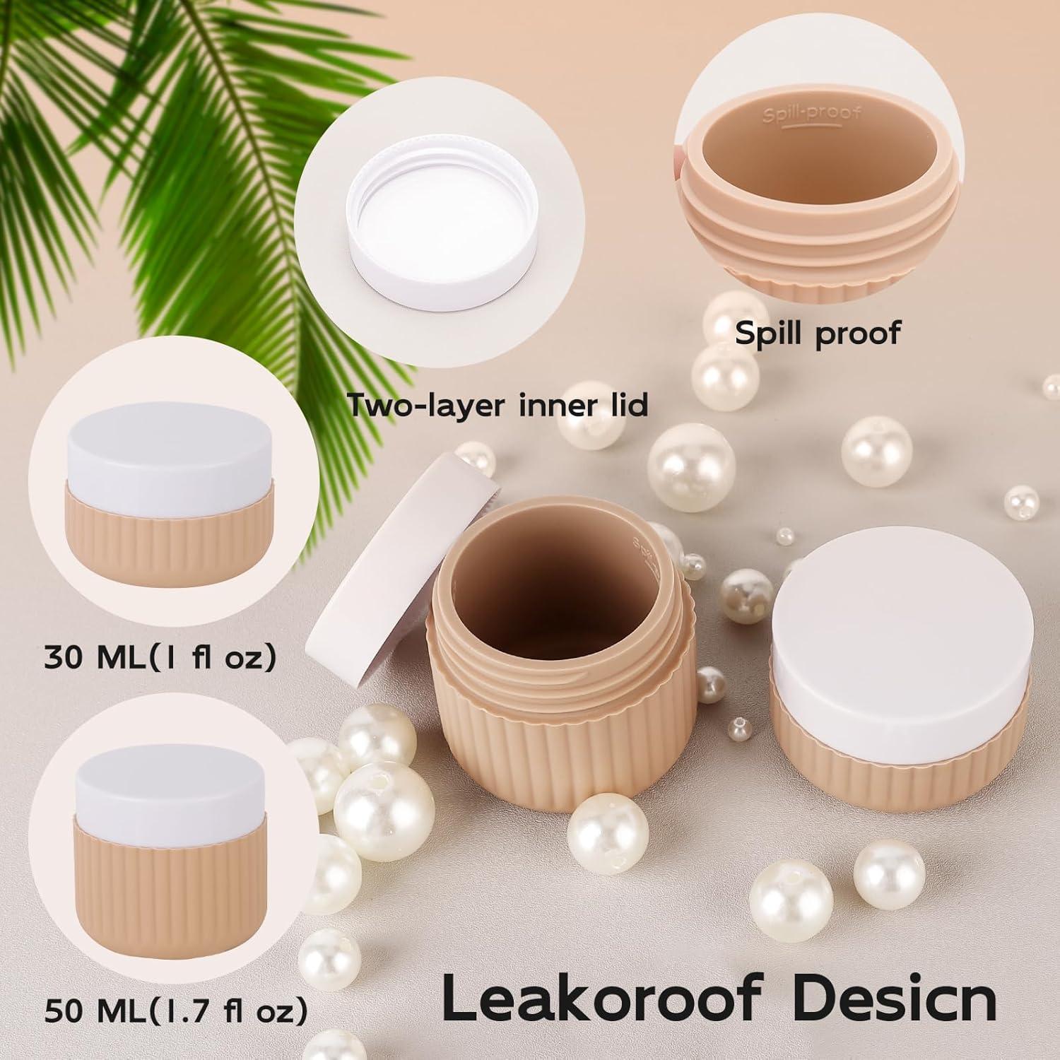 Set de 8 Botellas de Viaje KOUWICH 30ml y 50ml A Prueba de Fugas