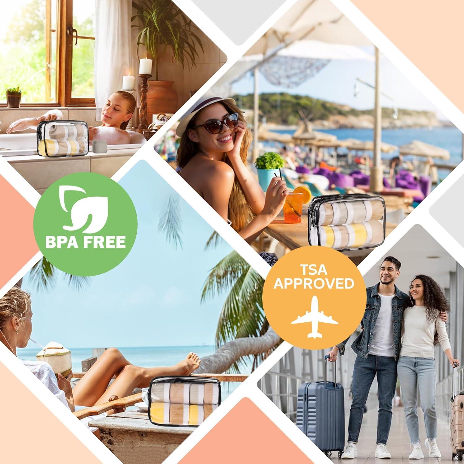 Set de 8 Botellas de Viaje KOUWICH 30ml y 50ml A Prueba de Fugas