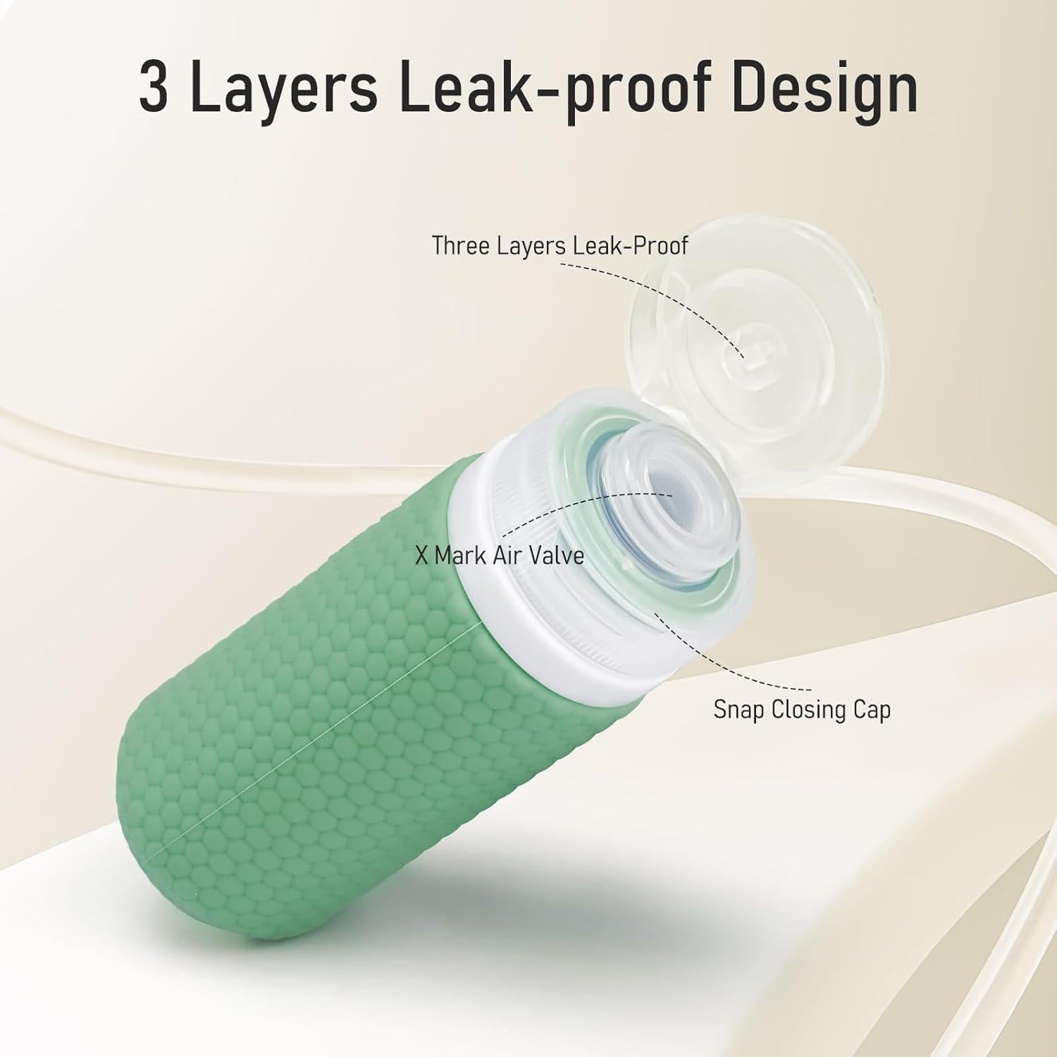 Botellas de Viaje Silicona 2 oz Mabnuby Verde A Prueba de Fugas