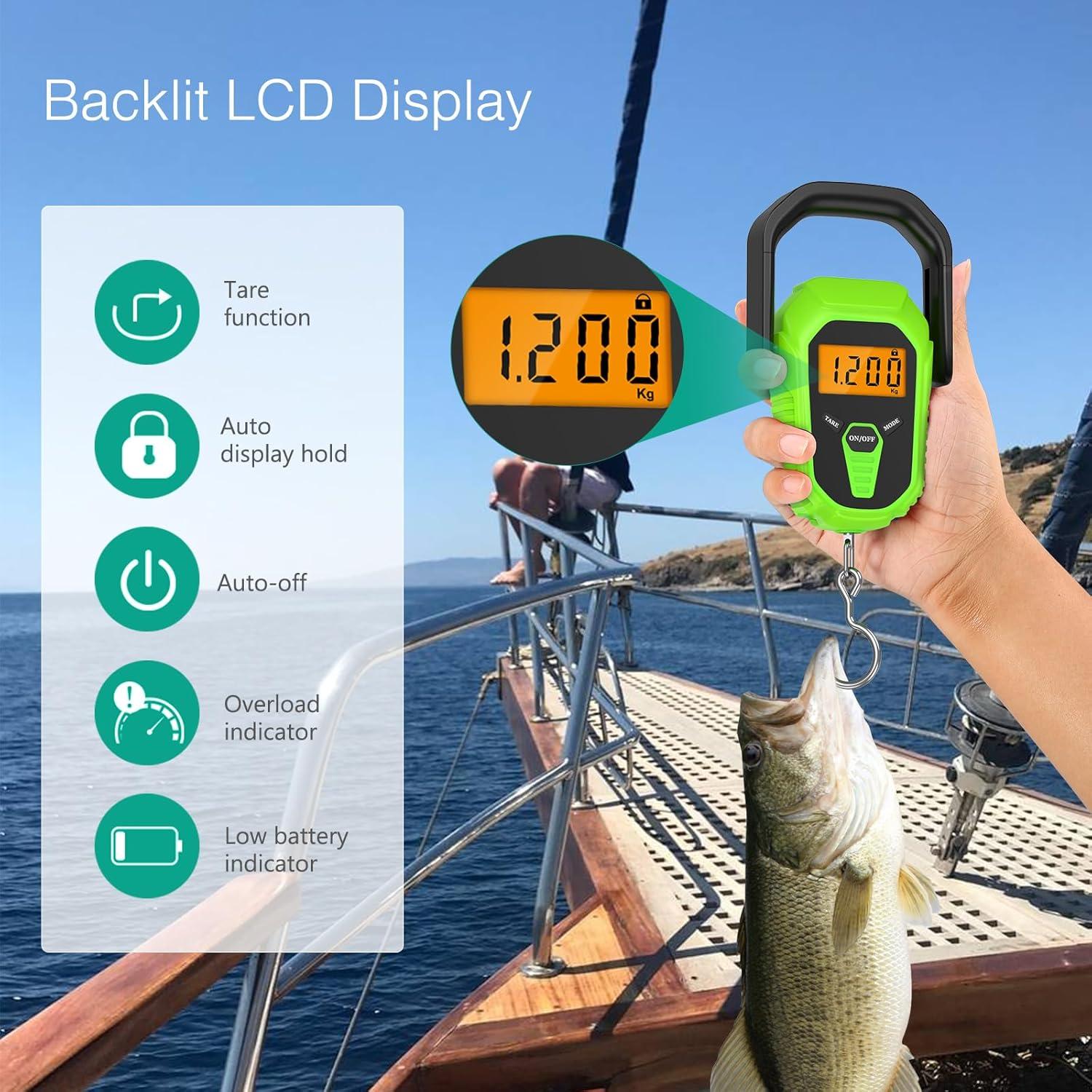 Báscula Digital ORIA para Pescado 50kg con Cinta Métrica