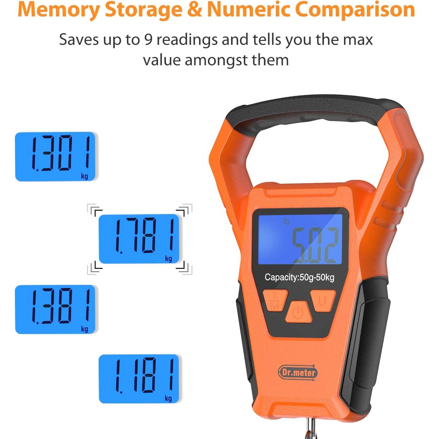 Balanza de Pesca Digital Dr.meter IPX7 50kg con Cinta y Accesorios