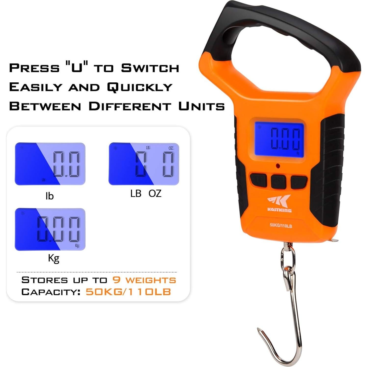 Balanza Digital KastKing 50kg Resistente al Agua con Regla