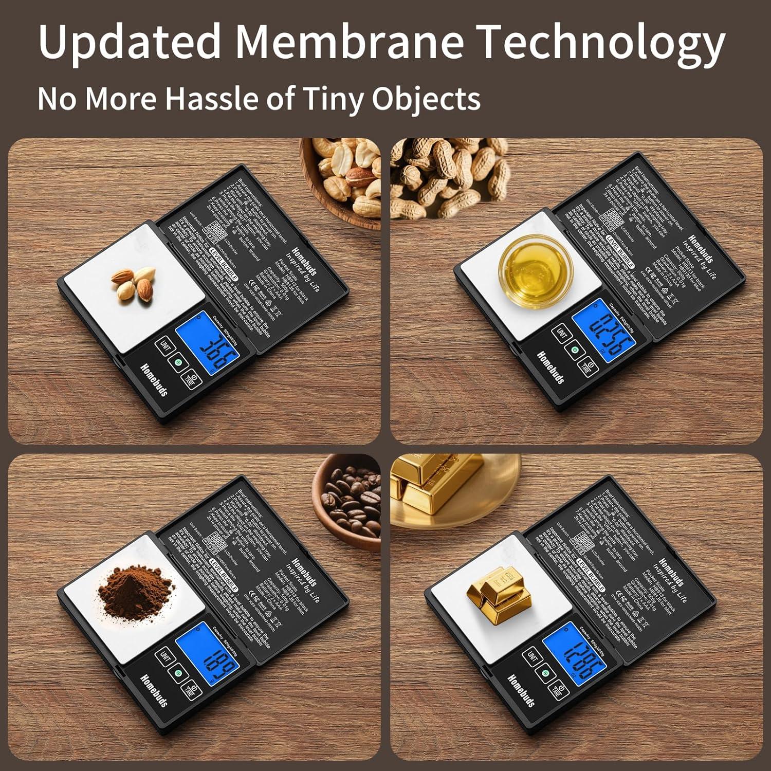 Báscula Digital de Gramos HomeBuds 500g Alta Precisión 0.01g