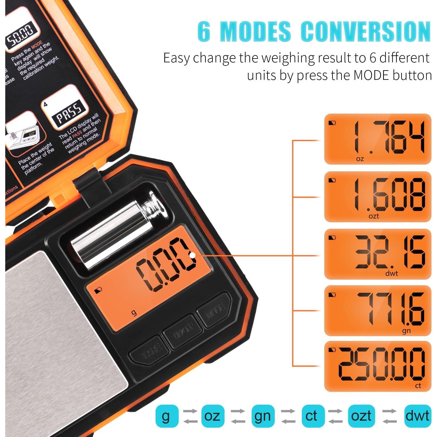 Báscula Digital de Bolsillo Fuzion UF500-OG 500g x 0.01g
