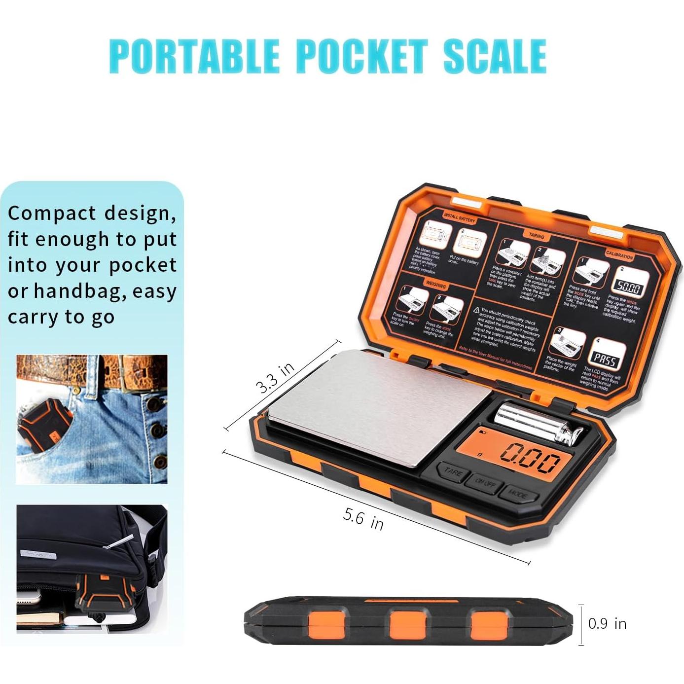 Báscula Digital de Bolsillo Fuzion UF500-OG 500g x 0.01g